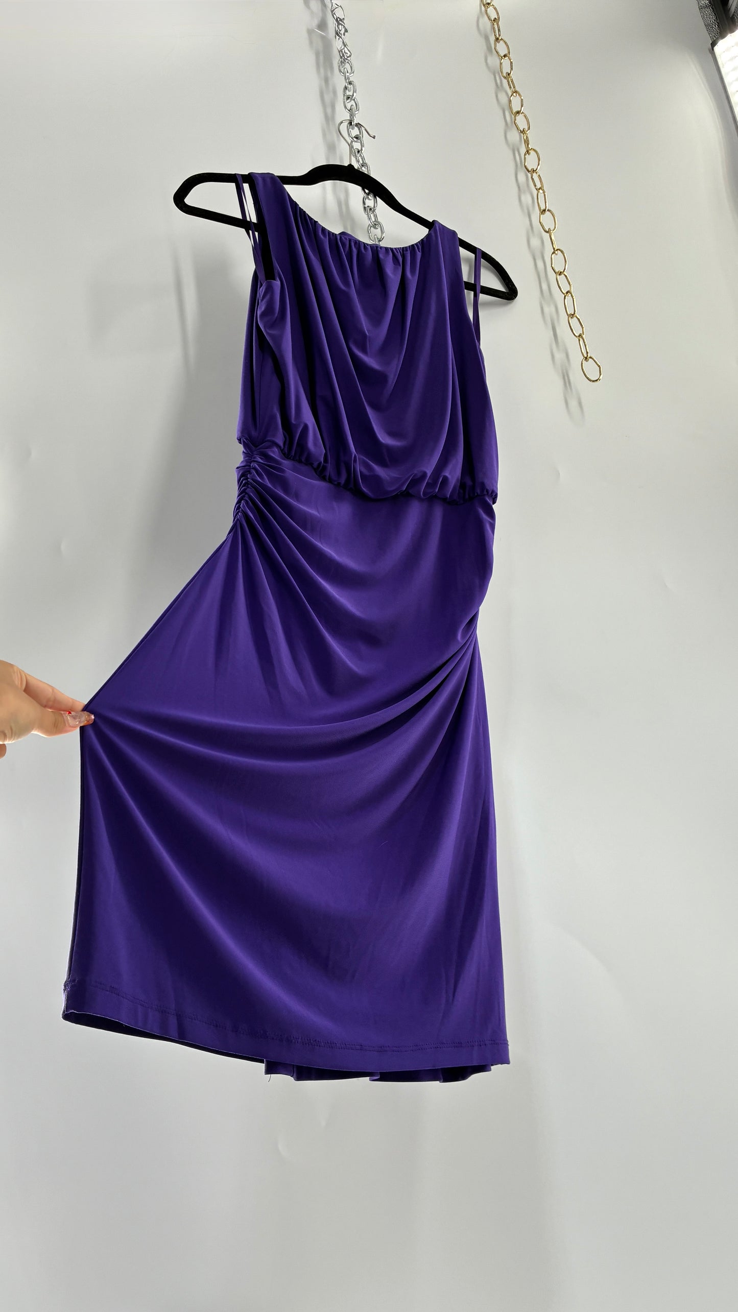 Vintage RALPH LAUREN Purple Midi Dress with Tags Attached (4)