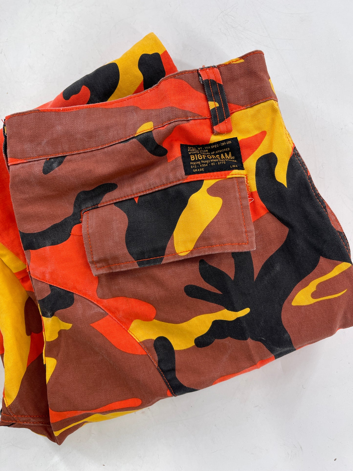 Big For Sam Orange/Yellow/Black Camo Cargo (XXL)