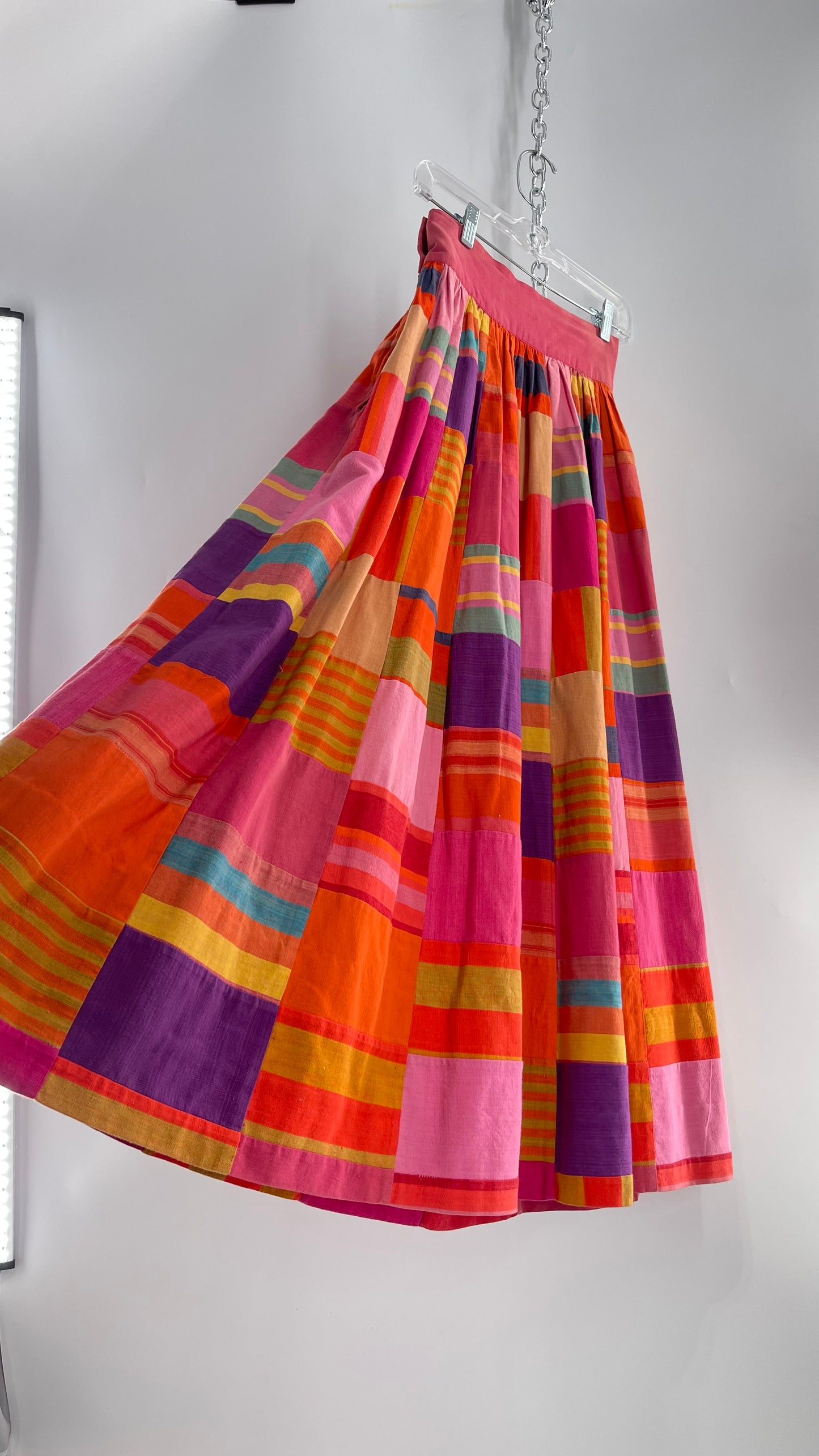 Vintage El Palomar Patchwork Skirt Made in Jalisco Mexico (XS)