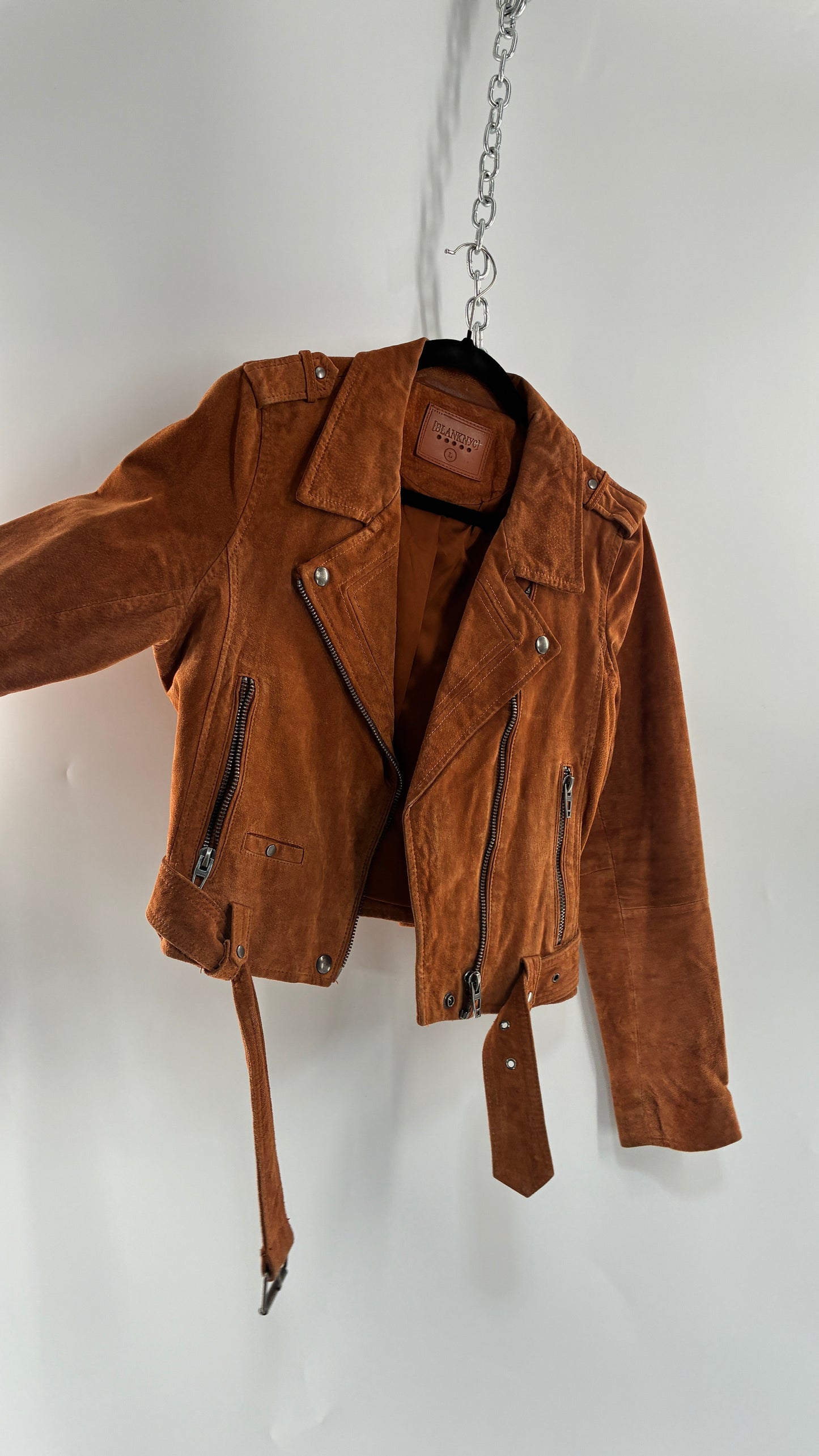 Vintage BLANK NYC Suede Leather Motorcycle Jacket (Large)