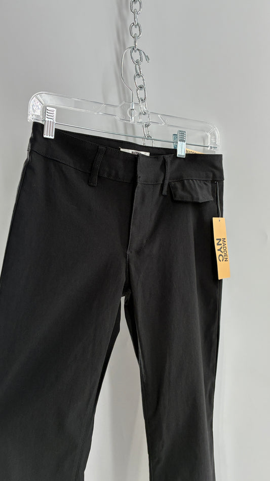 Deadstock Vintage MADDEN NYC Stretchy Black Mid Rise Flare (Small)