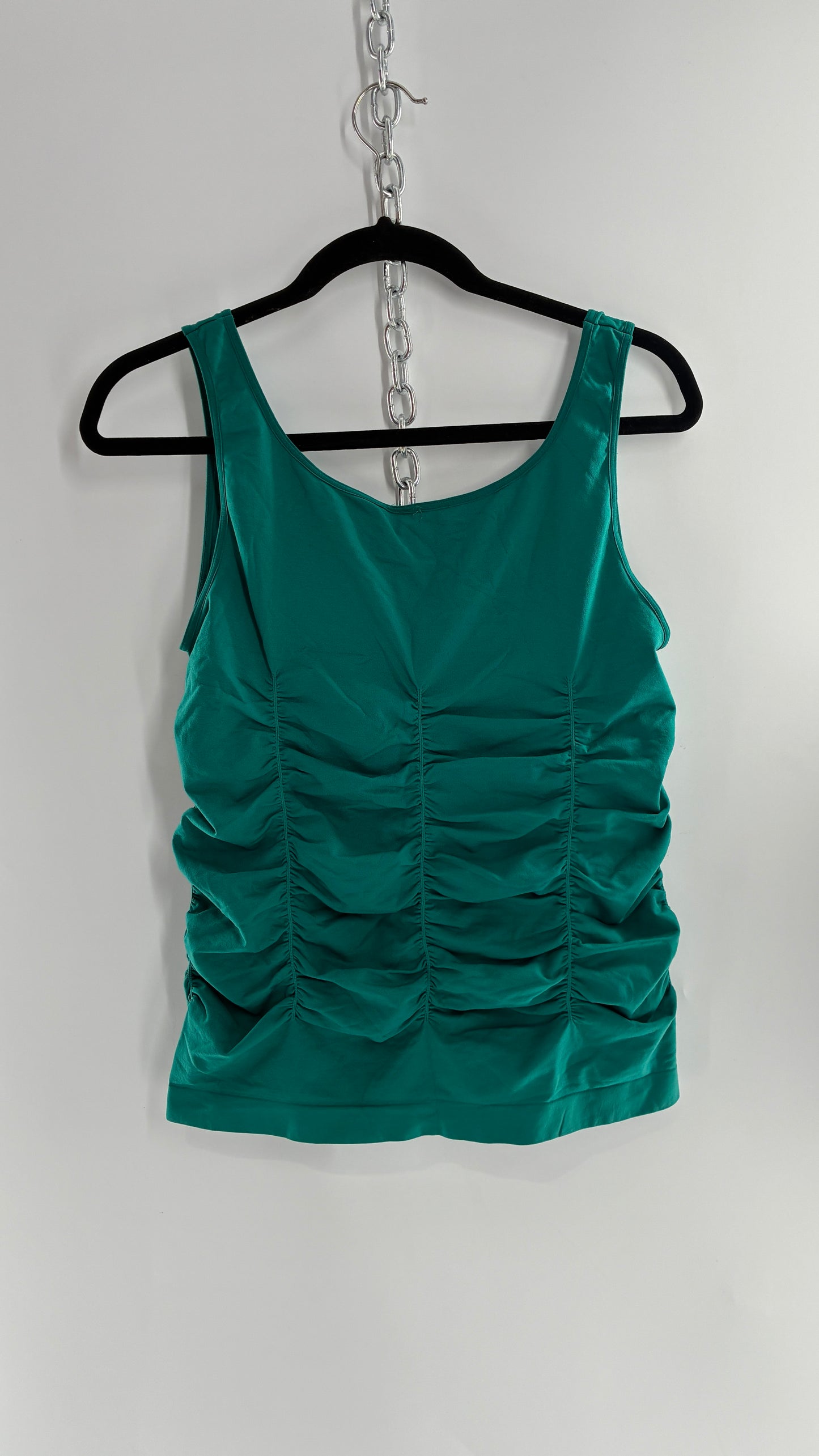 Vintage LEGACY Jewel Toned Teal Ruched Sleeveless (XL)