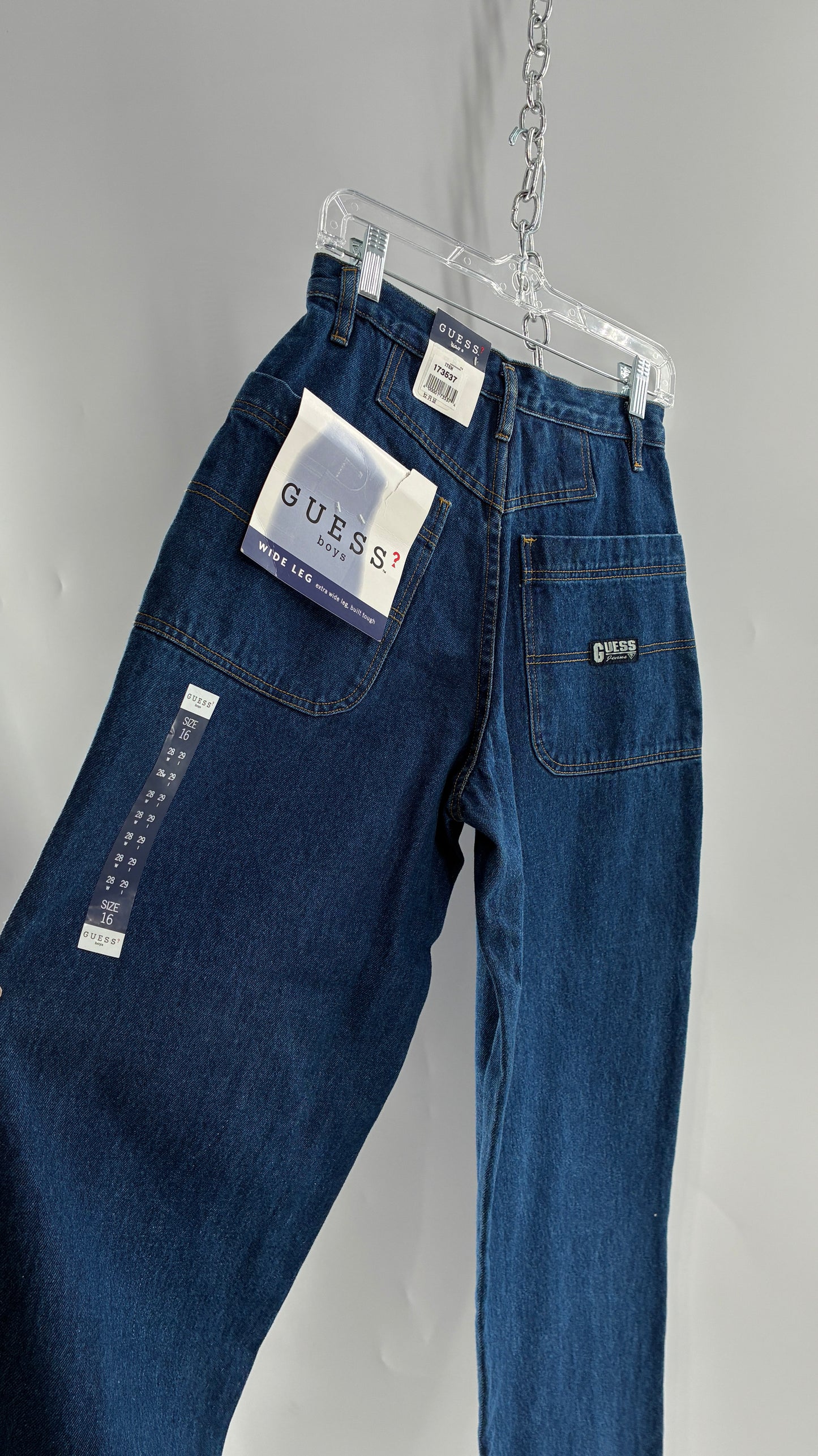 Rare Deadstock Vintage GUESS 1997 Baggy Wide Leg Cargo Jeans (28x29)