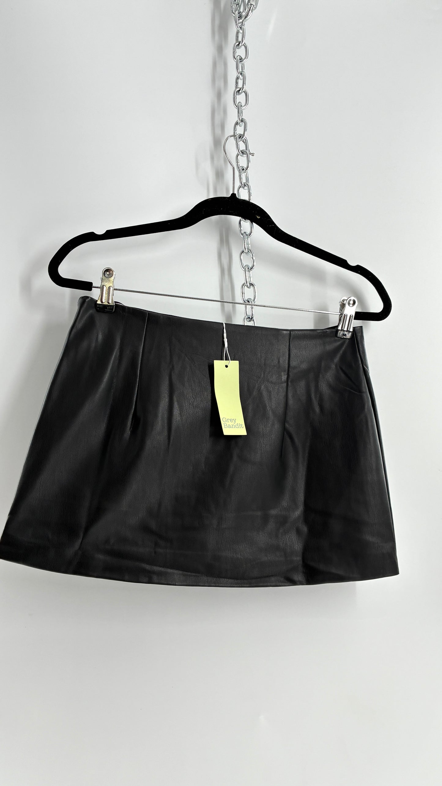 Grey Bandit Vegan Leather Mini Skirt with Tags Attached (Small)