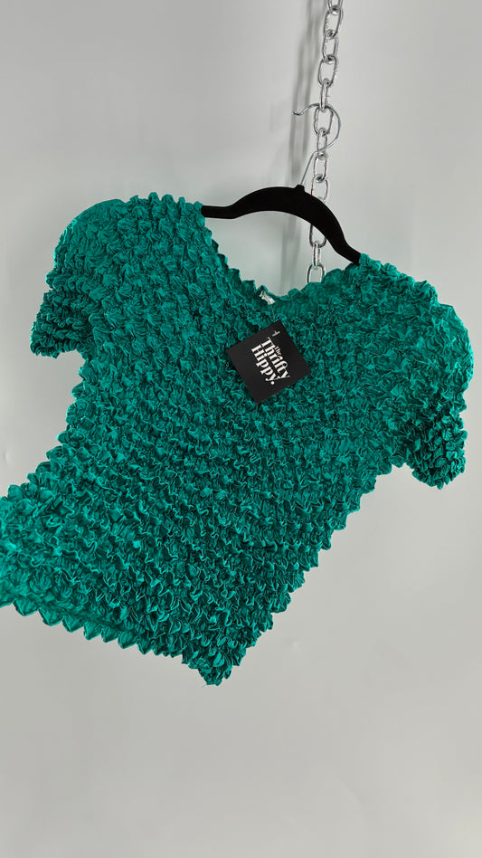 Vintage Teal Popcorn Top (One Size)
