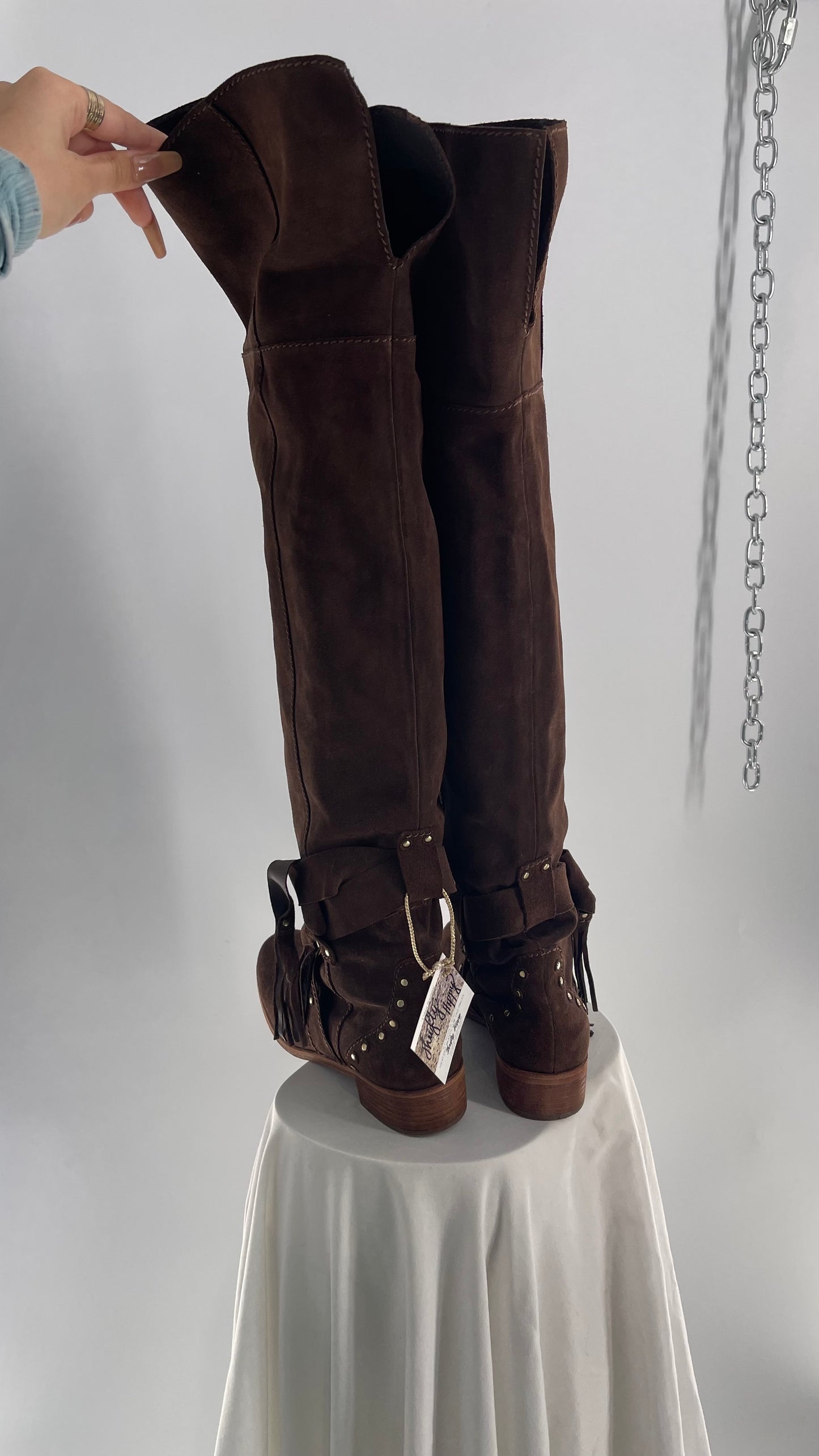 See by Chloé Dasha Dark Brown Dakar Thigh High Suede Boots (39.5/9.5)