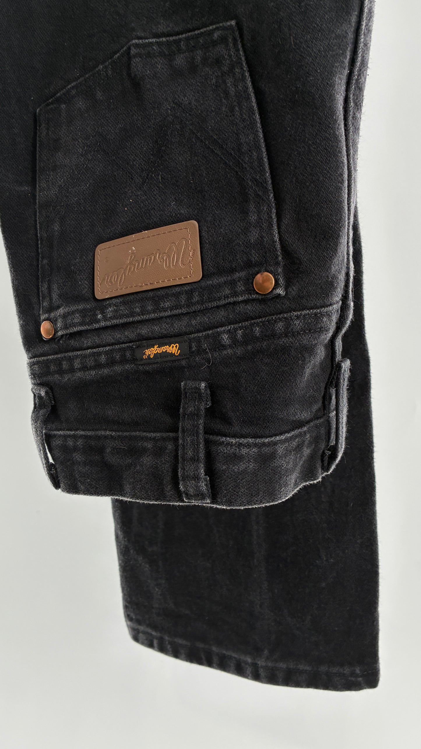 Vintage Wrangler Dark Grey Acid Washed Jeans (31x32)