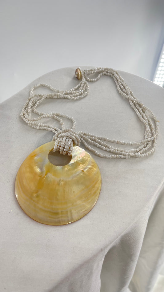 Vintage Seashell Necklace White