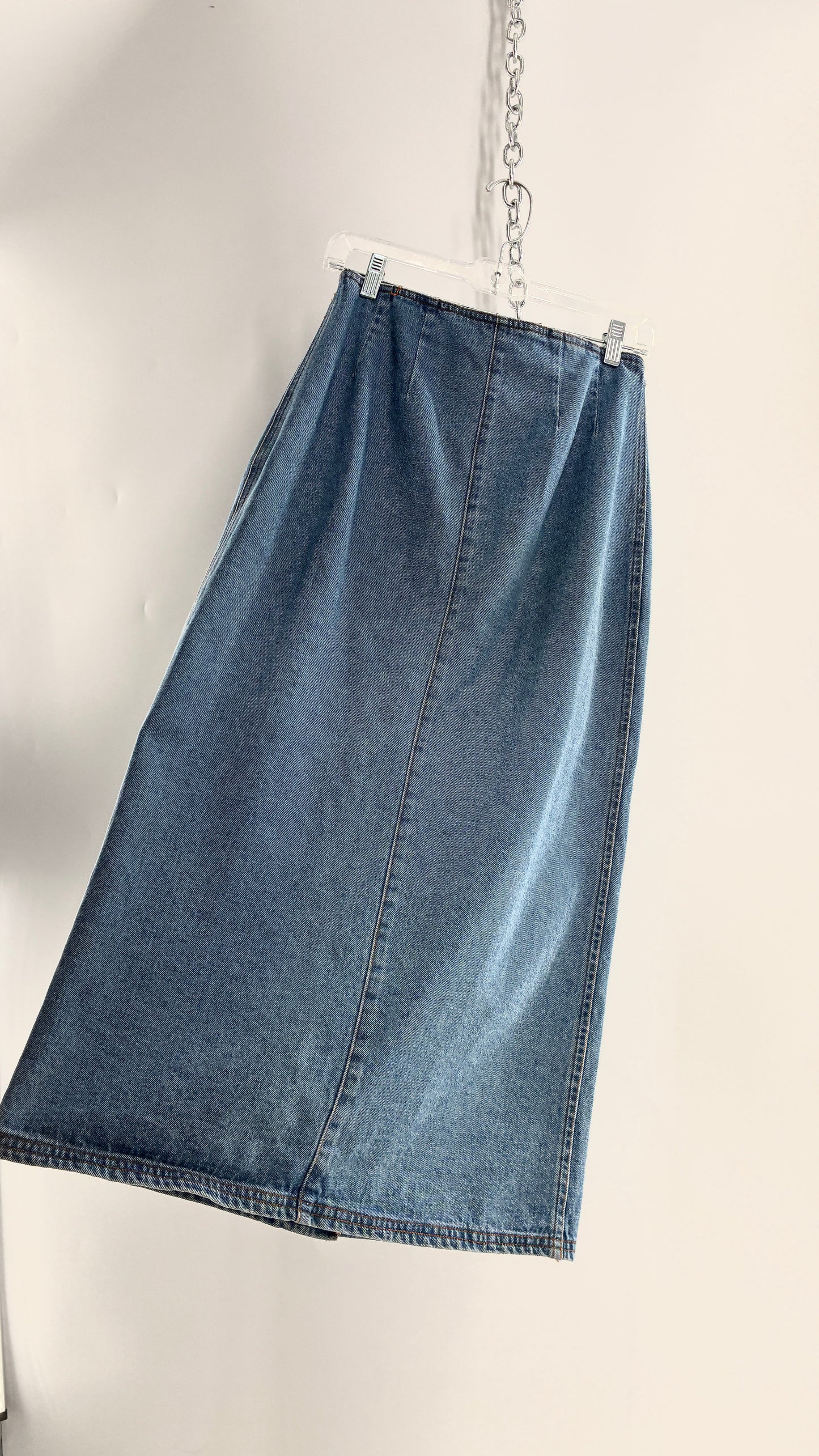 Vintage Old Navy Button Front Denim Jean Skirt (6)