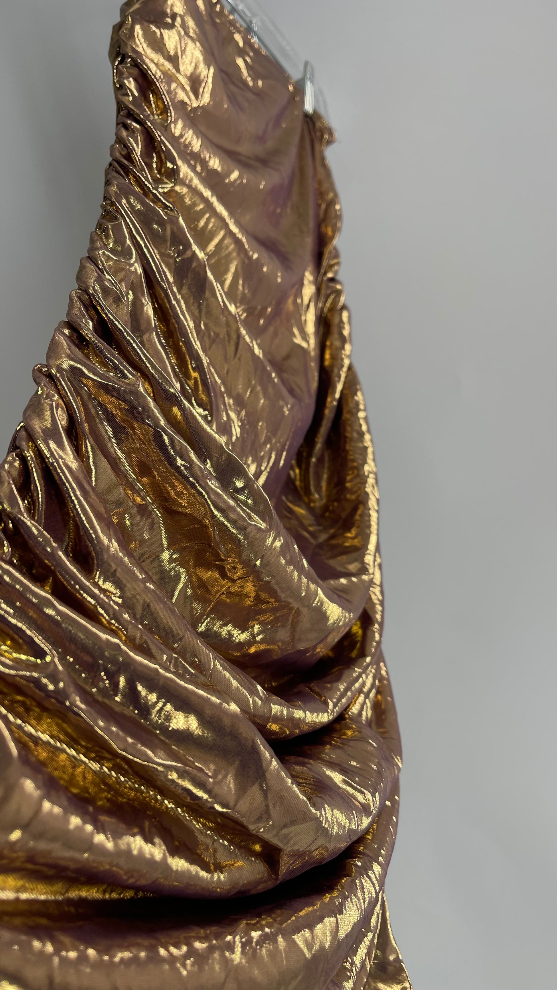 Molten Metal Purple/Gold Ruched Tube Dress (Large) The Thrifty Hippy Molten Metal Purple/Gold Ruched Tube Dress (Large) The Thrifty Hippy