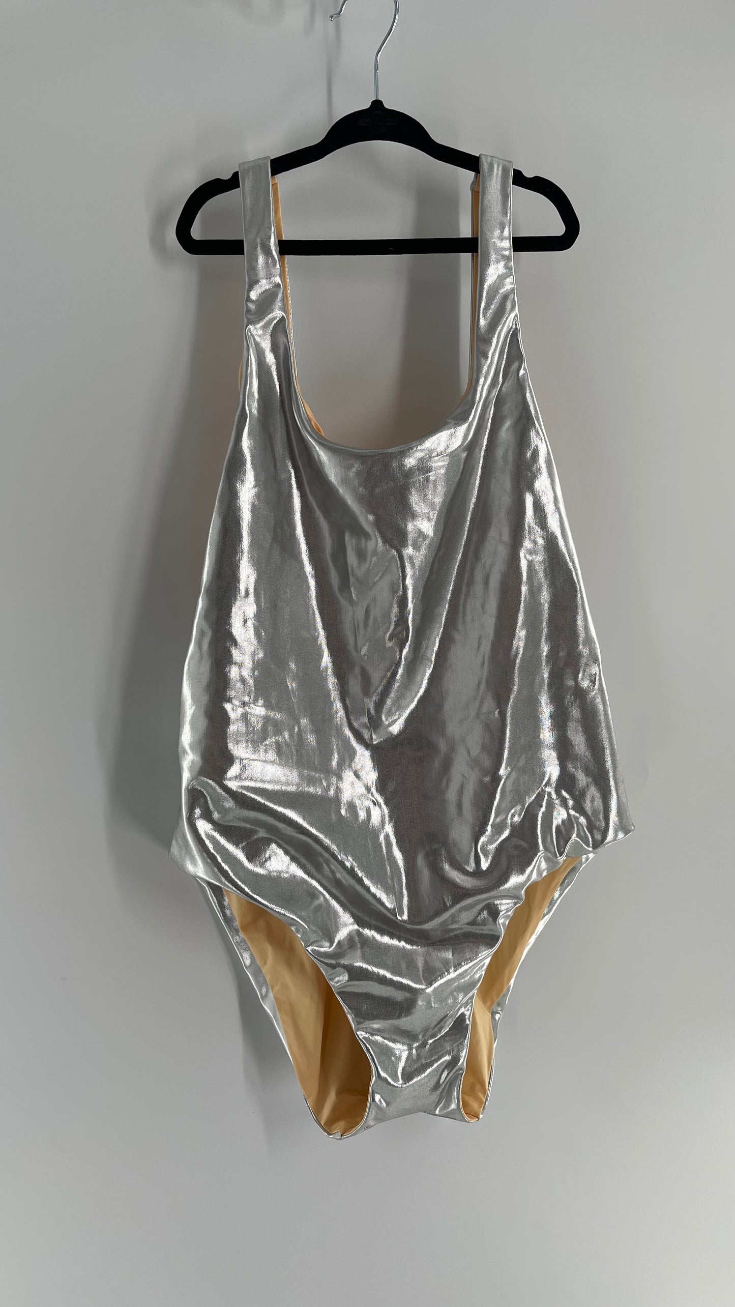 Dolce Vita Reversible Silver Metallic/Nude Swimsuit (Medium)