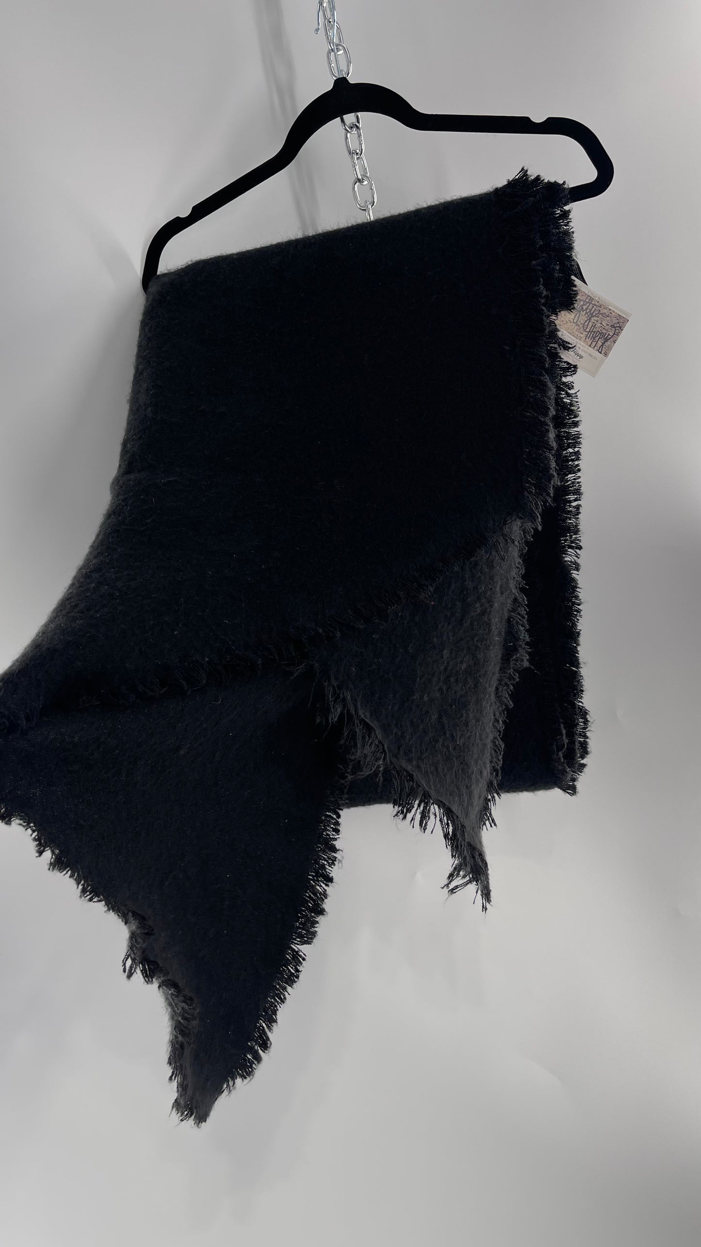 Free people Ultra Thick Voluminous Black Scarf