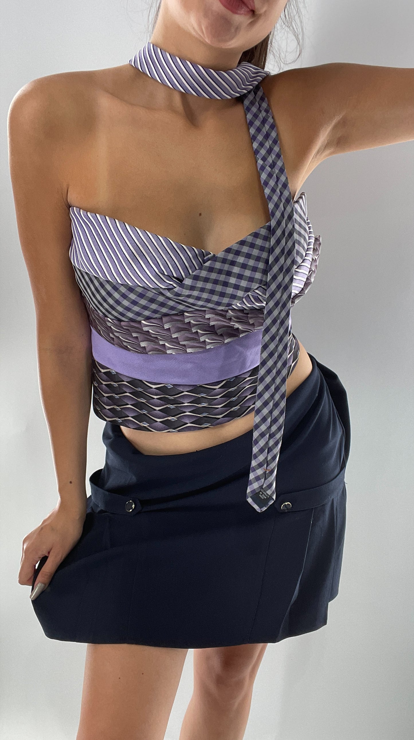 All Tied Up Custom Handmade Top Purple (One Size)