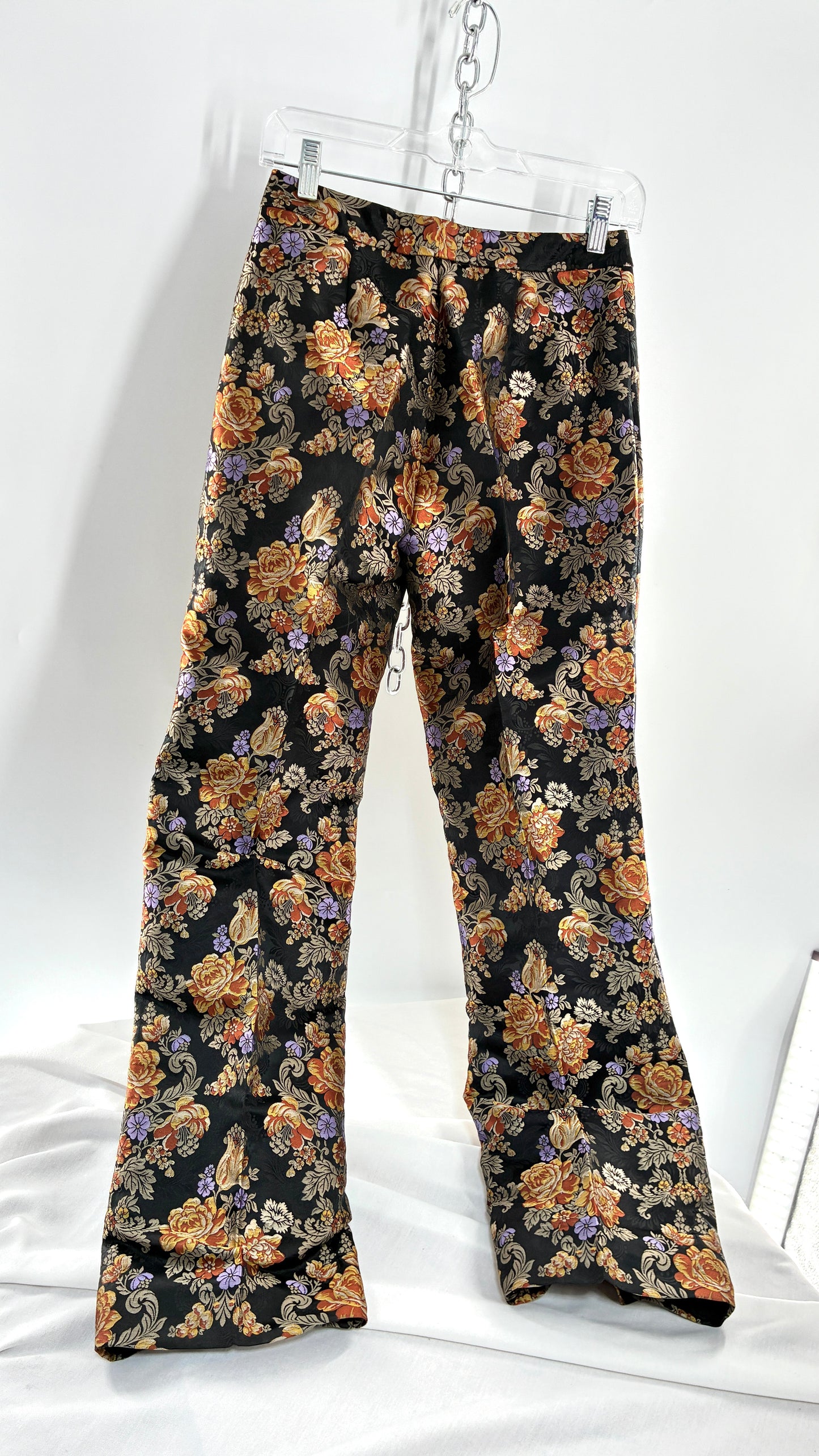 Vintage DOLCE & GABANNA Silk Black Brocade Trouser (42)
