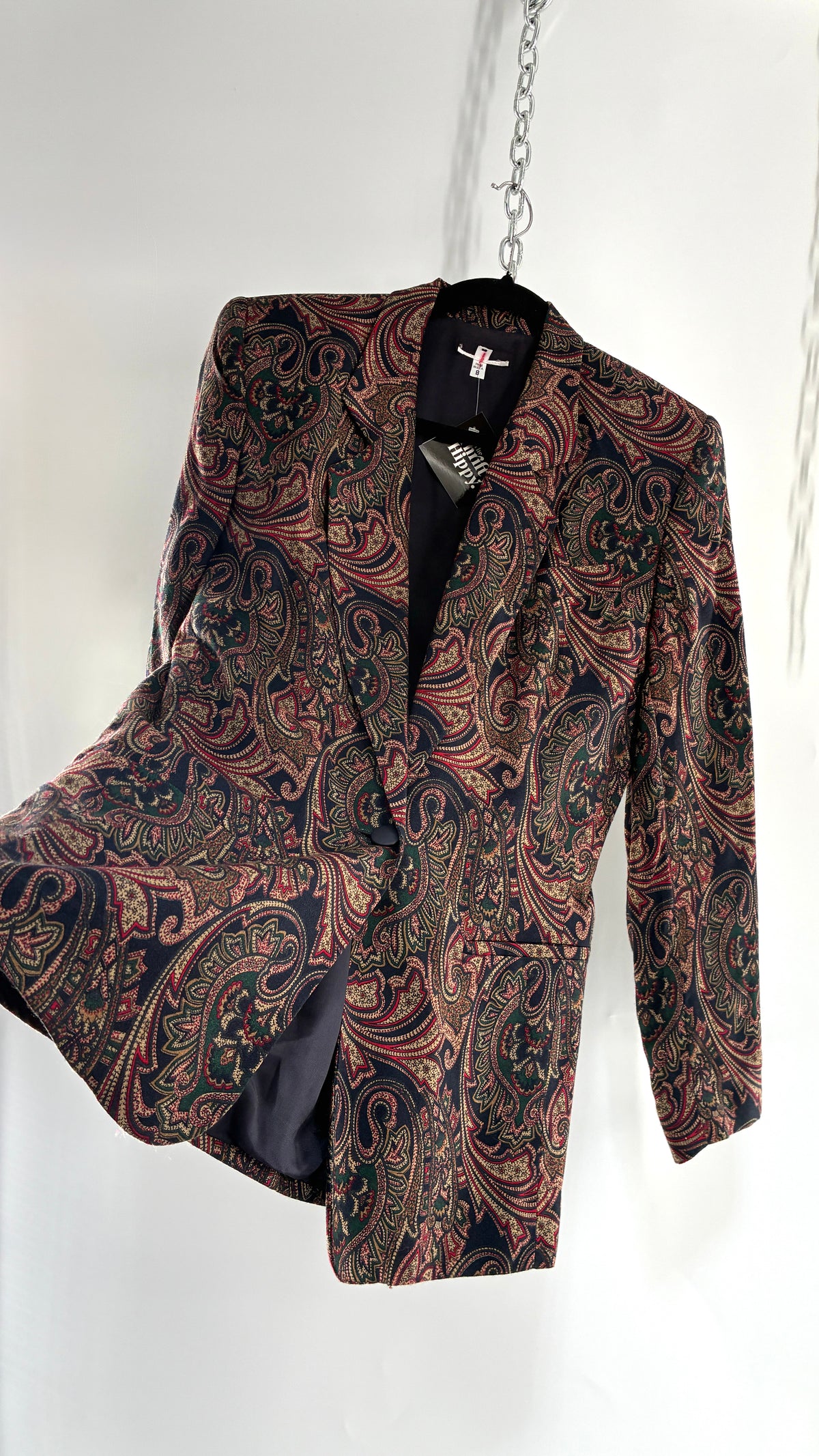 Vintage 1980s Paisley Boxy Suit Jacket and Skirt Set (8)