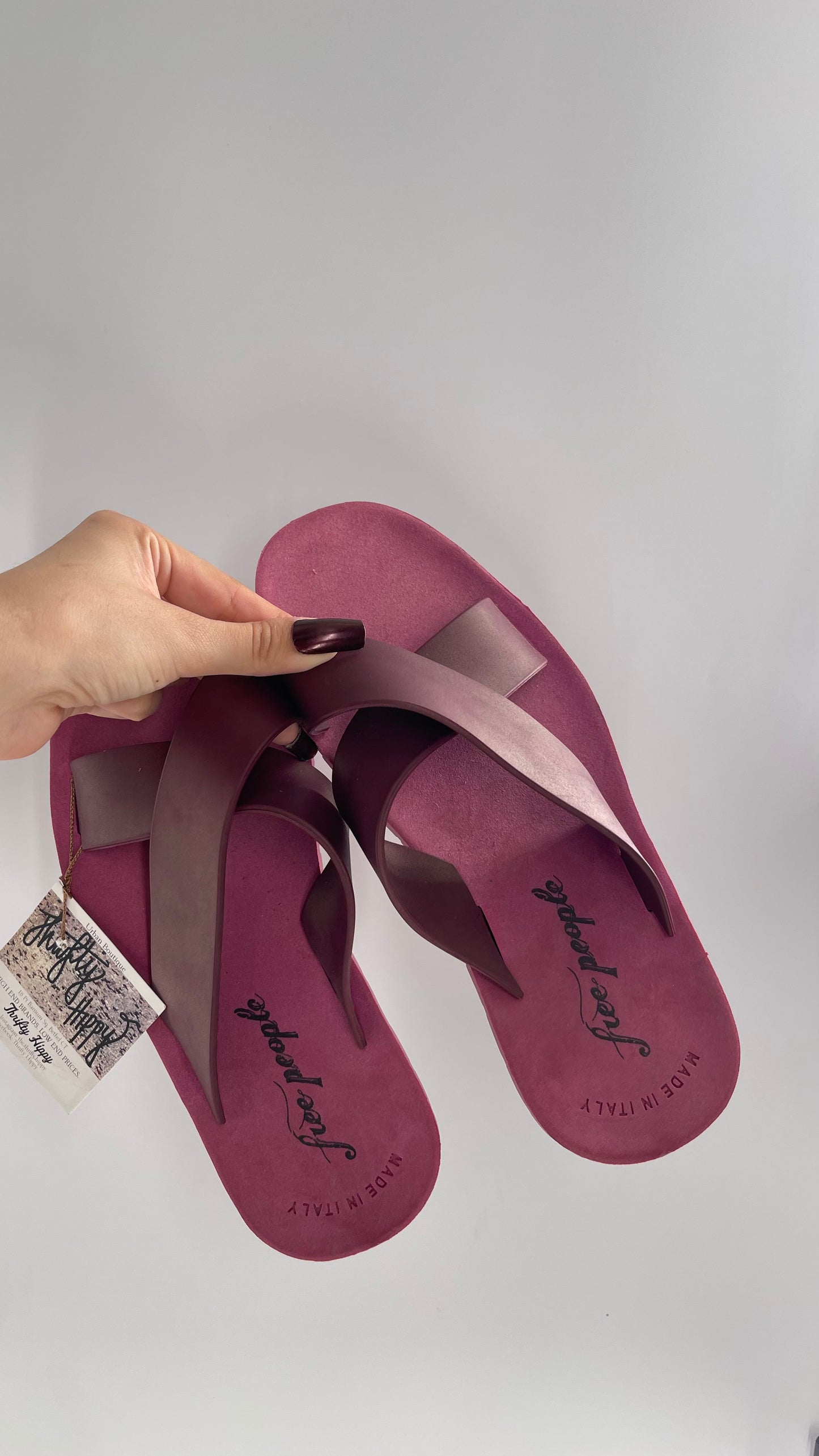 Free People Plum Rubber Slide on Flip Flops (39/40)