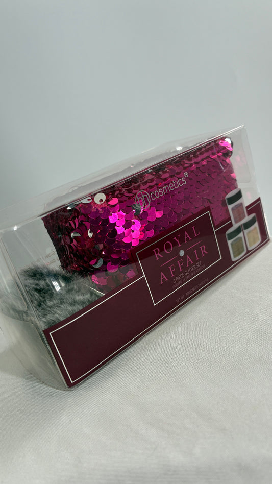 Urban Outfitters Fuchsia Pink Sequin Mini Bag with 3 Piece Glitter Set