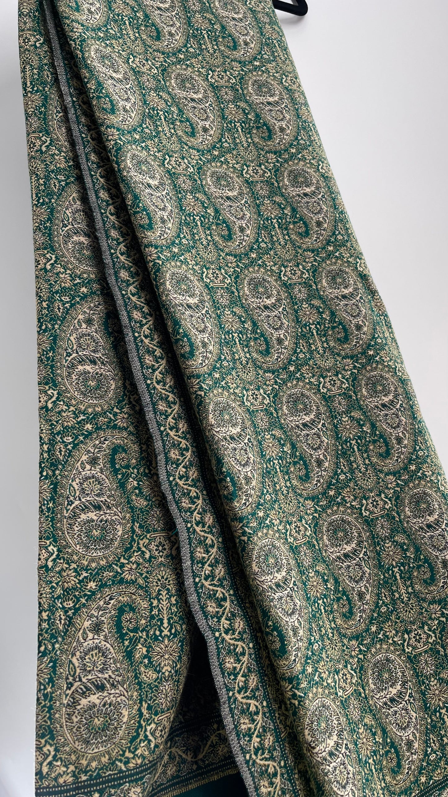 Vintage Huge Thick Pakistani Green Scarf