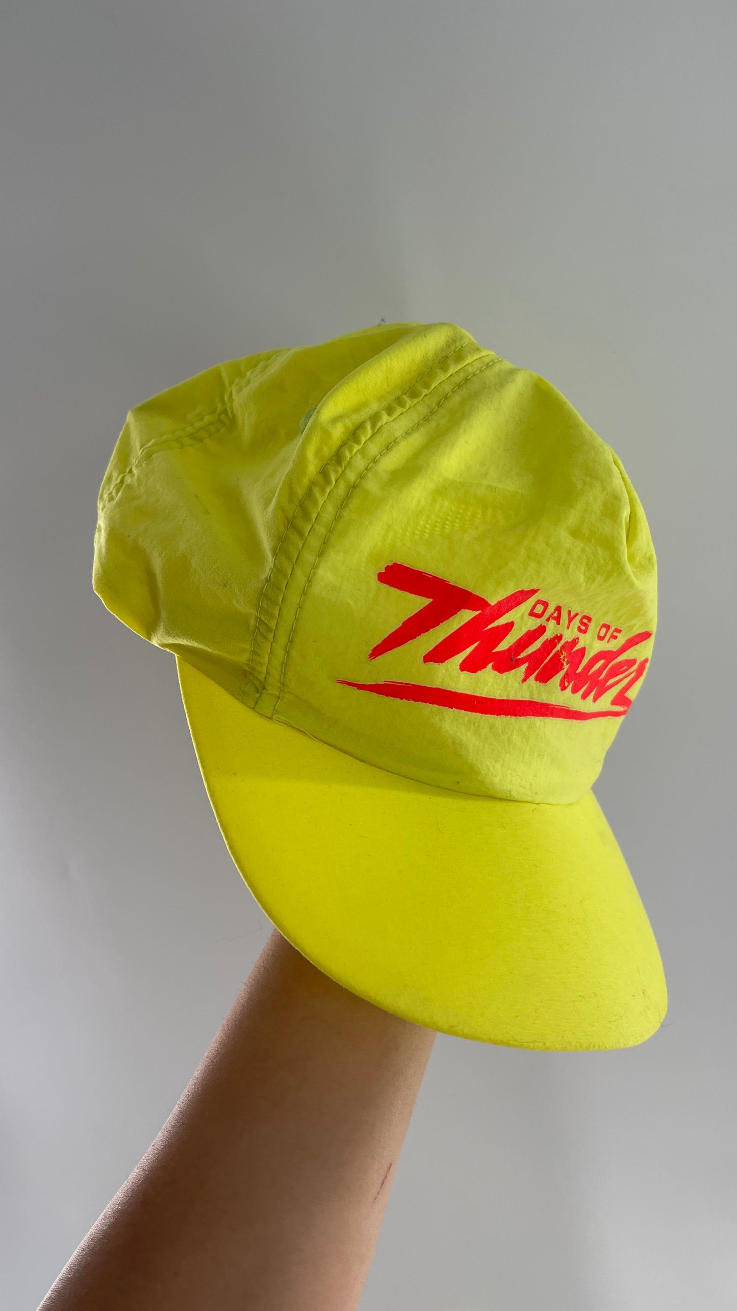 Vintage 1980s Neon Yellow Days of Thunder Hat