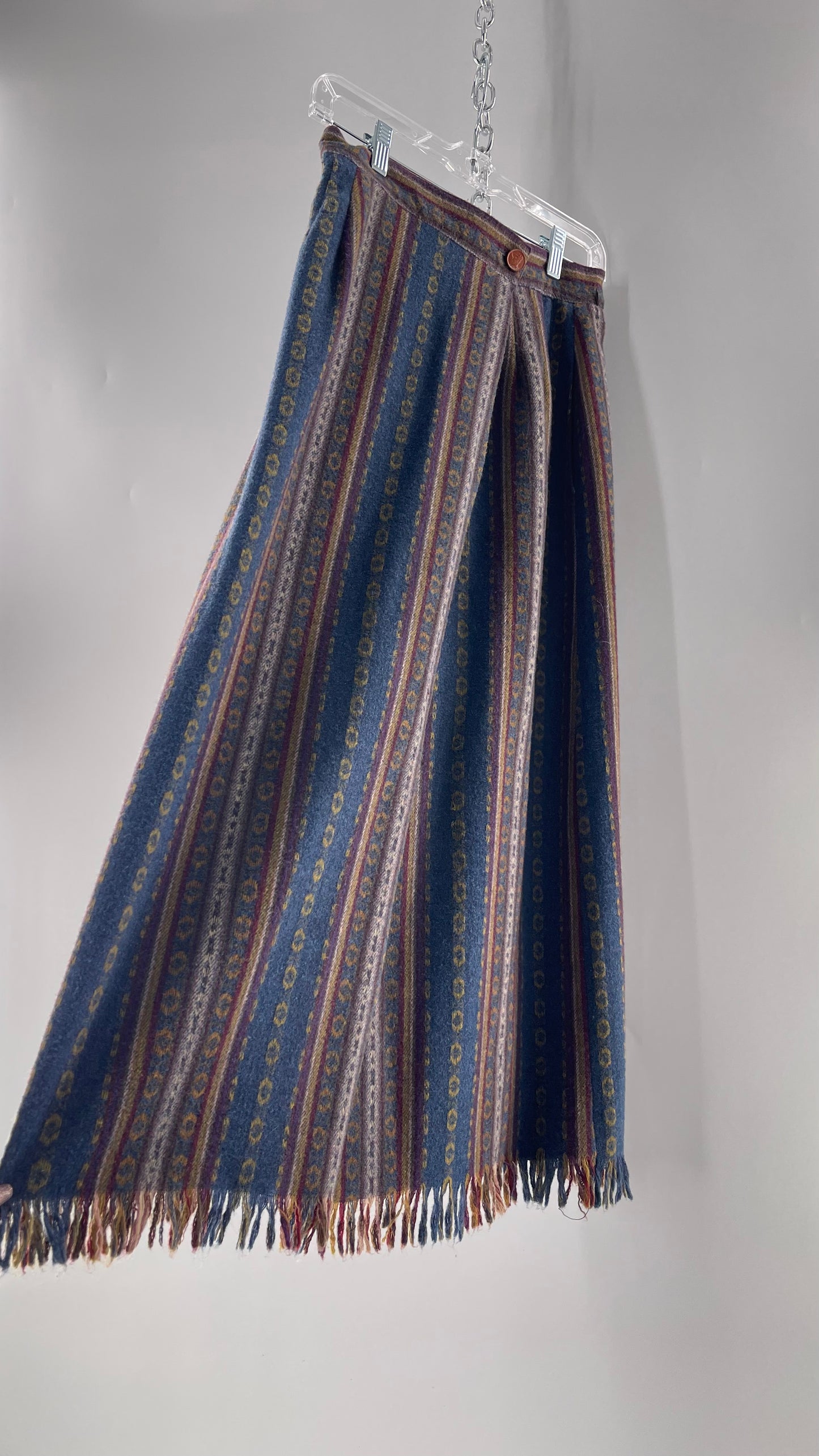 Vintage Bonnie Norma Woven 25% Wool Maxi Skirt (8)