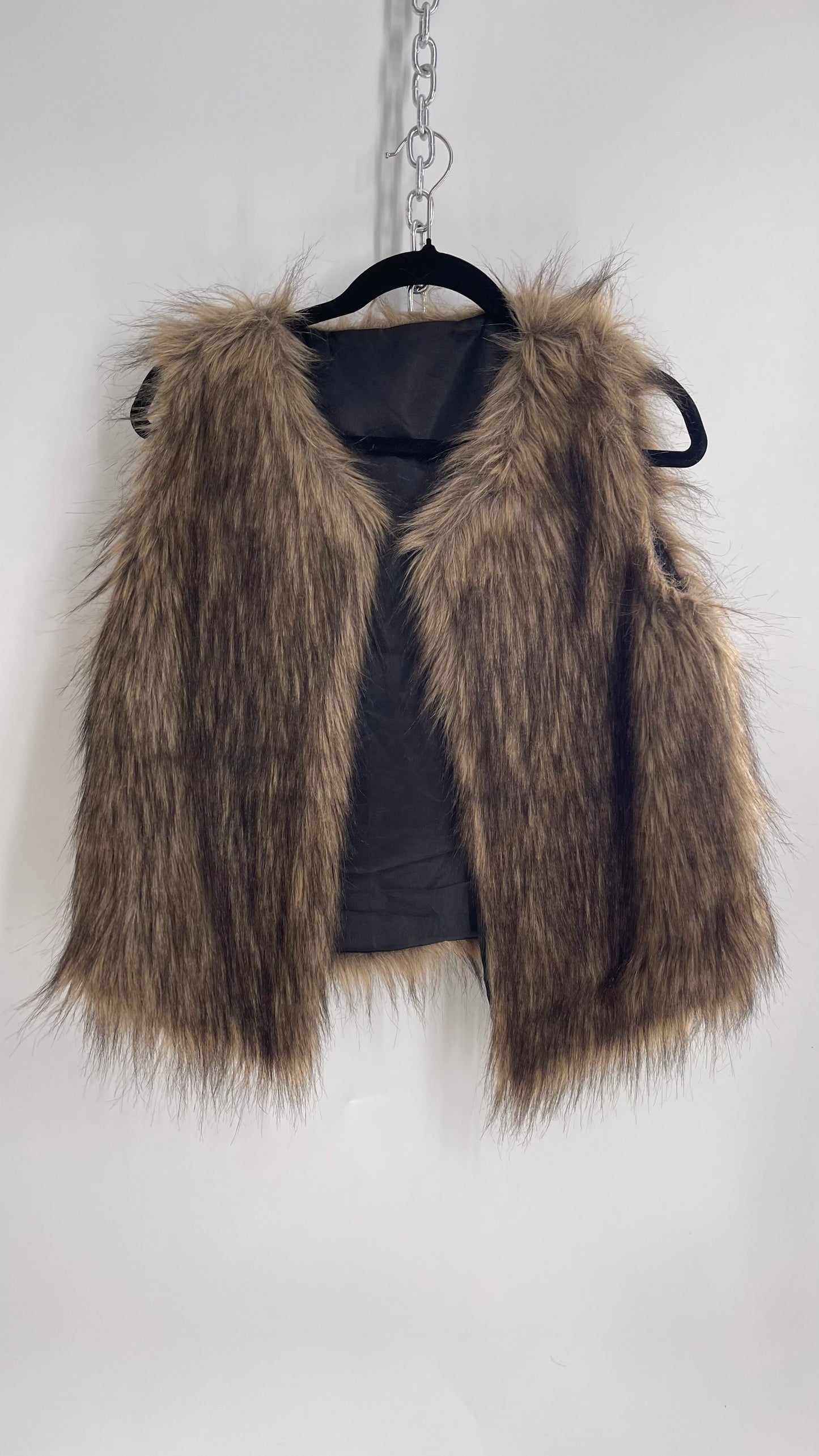 Vintage Faux Fur Sleeveless Vest (Large)