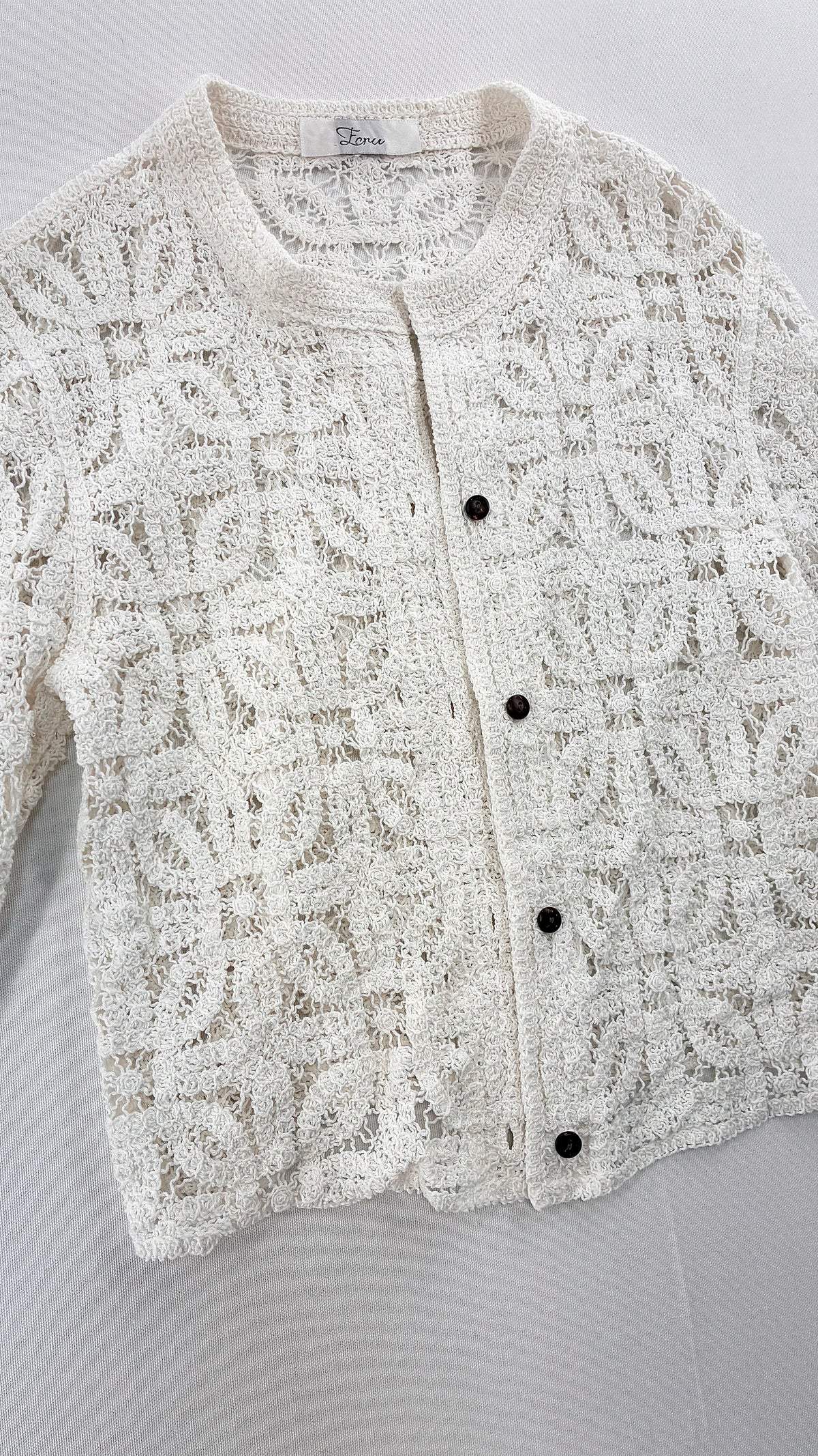 Imported Portuguese 100% Cotton Crochet Cardigan NWOT (Medium)