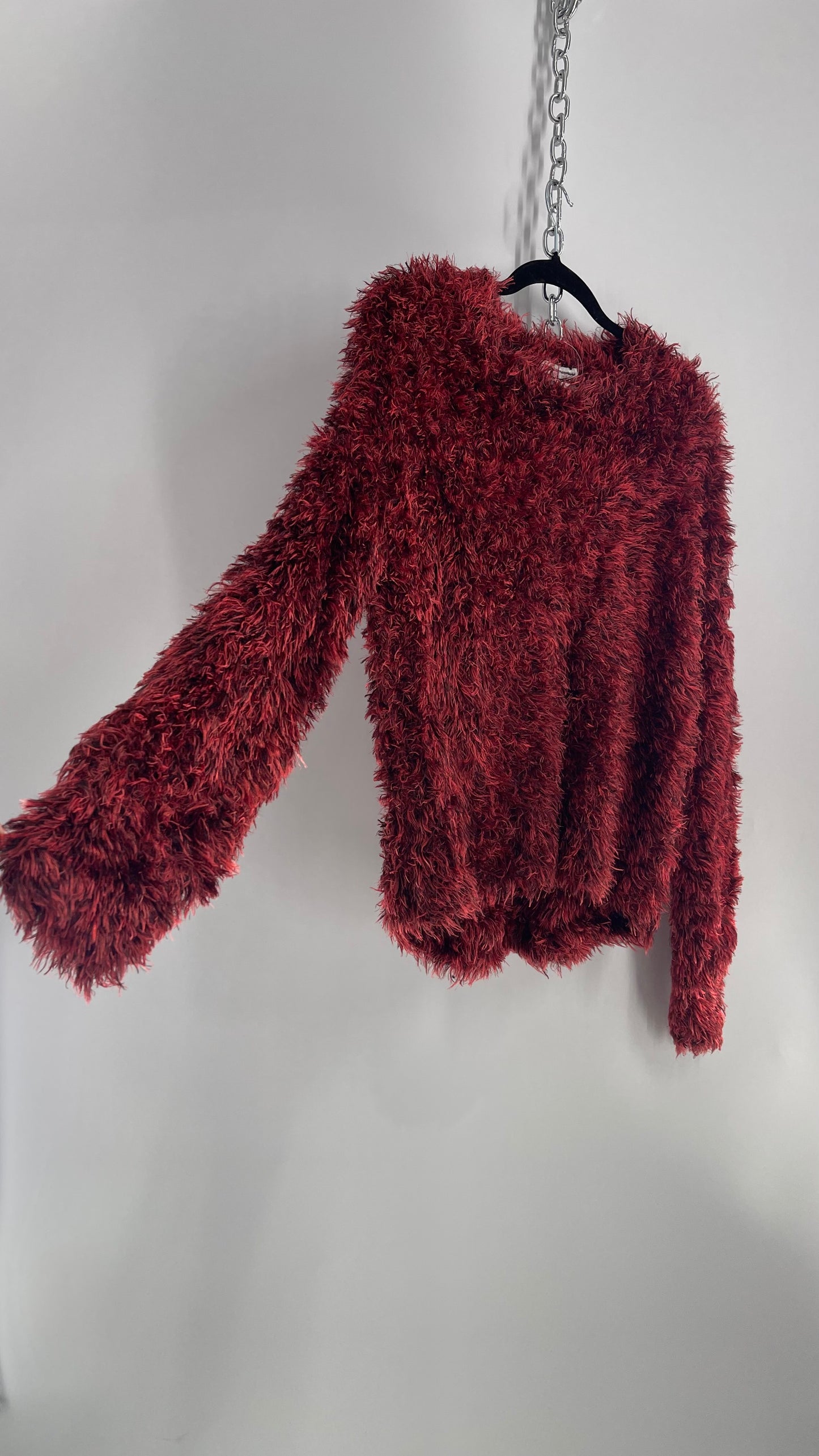 Urban Outfitters Red Fuzzy Elmo Sweater (Medium)