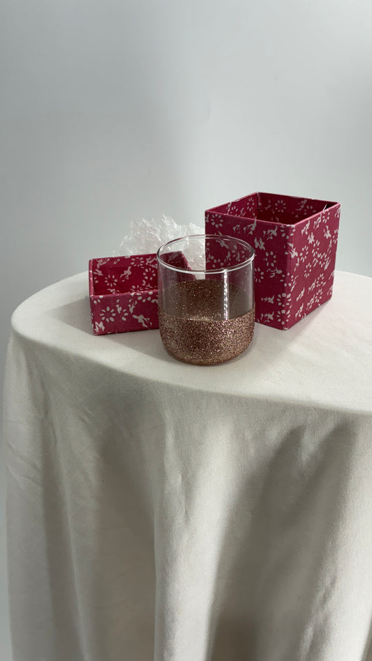 Free People Candle Holder or Small Glass Dipped in Glitter