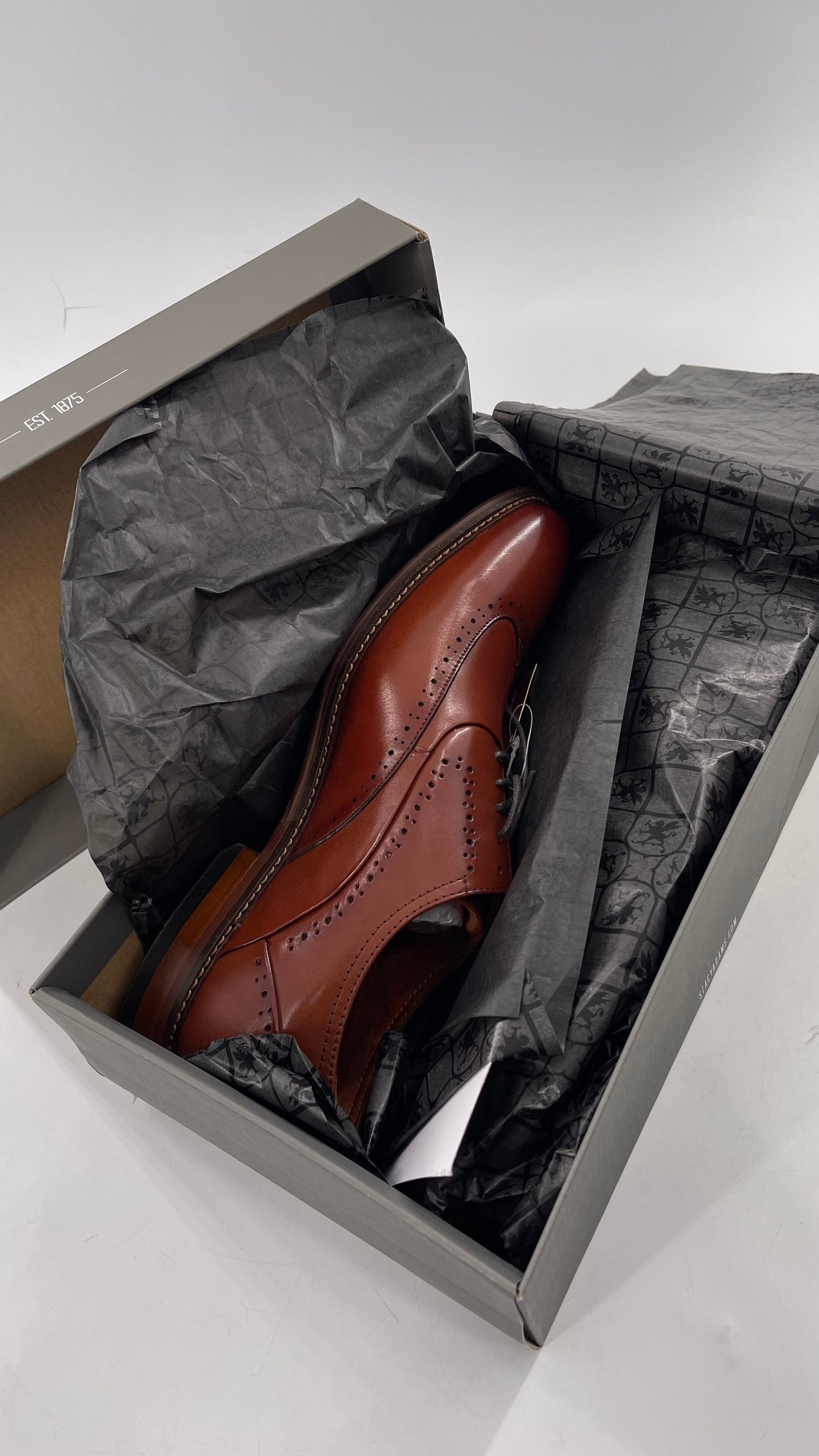 Stacy Adam’s Cognac Leather Brown MacArthur Oxford Dress Shoes (9)