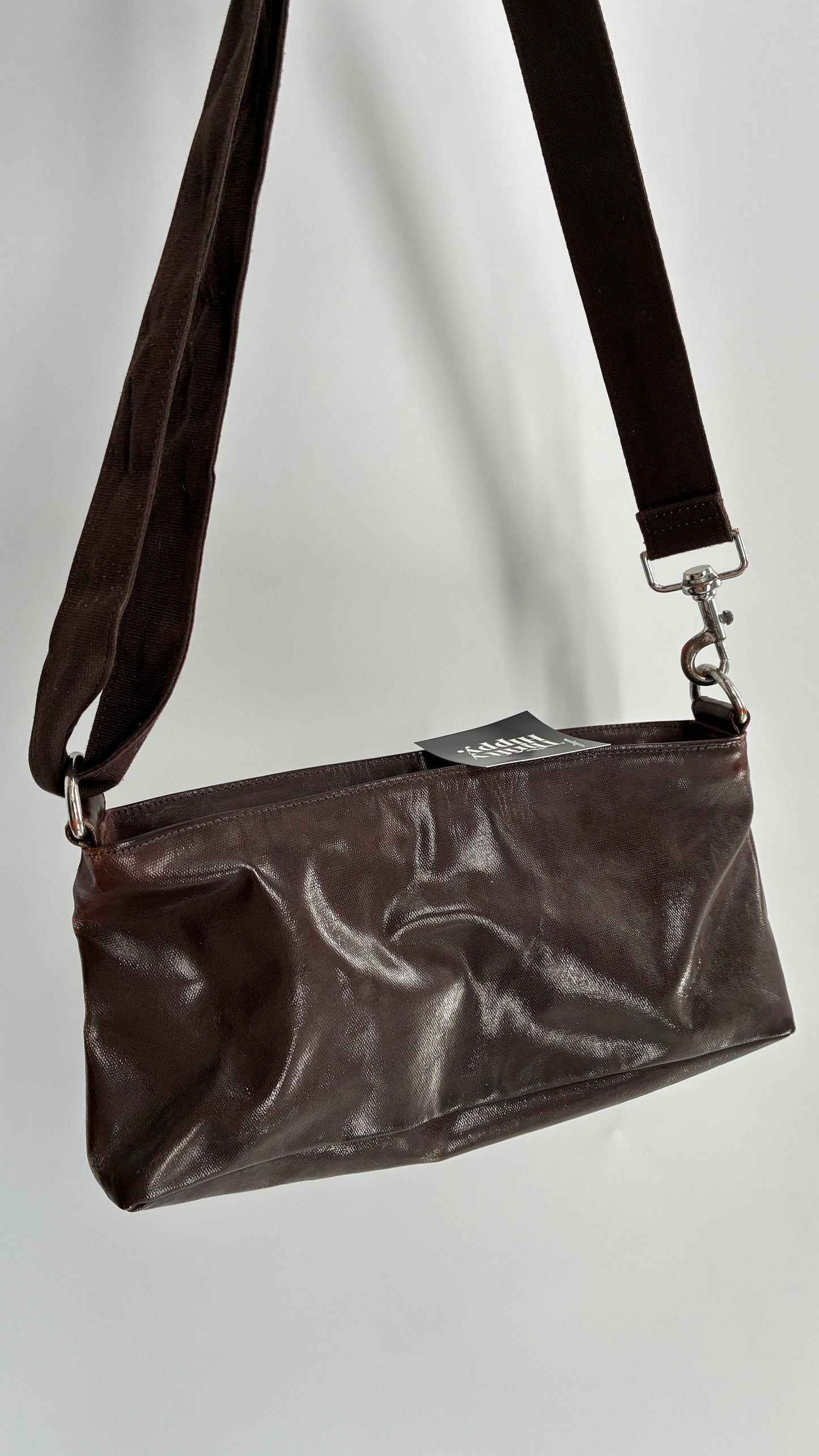 RARE Distressed Vintage PUMA Shoulder Purse, Brown W/ Iconic Logo