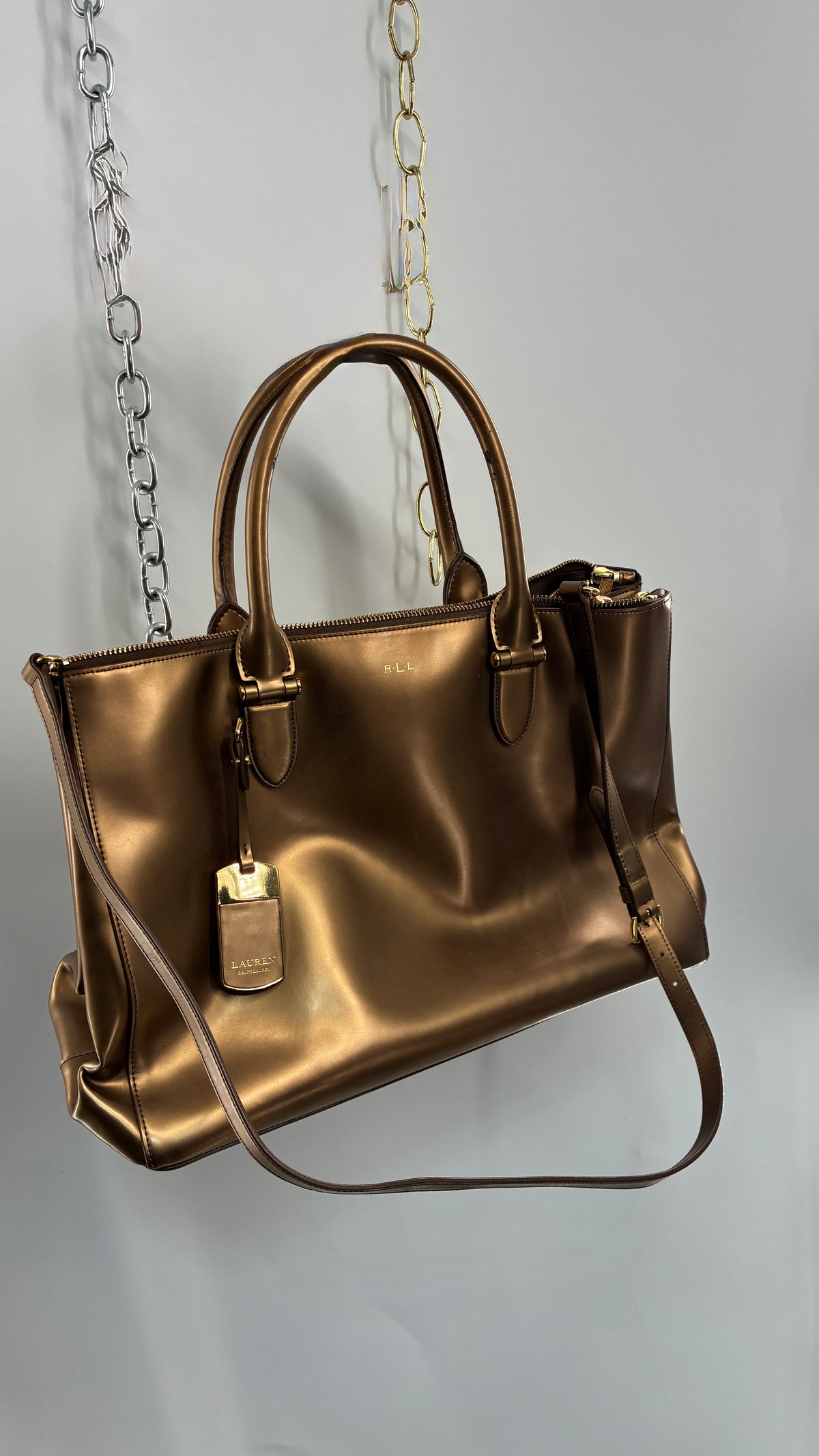 Vintage RALPH LAUREN Bronze Convertible Bag