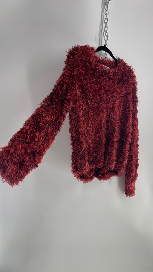 Urban Outfitters Red Fuzzy Elmo Sweater (Medium)