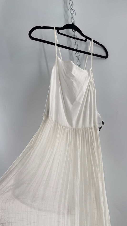 ØM Objects Without Meaning White Dress with Woven Skirt and Tags Attached (Large)