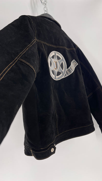 Vintage Extreme Black Suede Heavy Duty Cinematic Jacket (Medium)