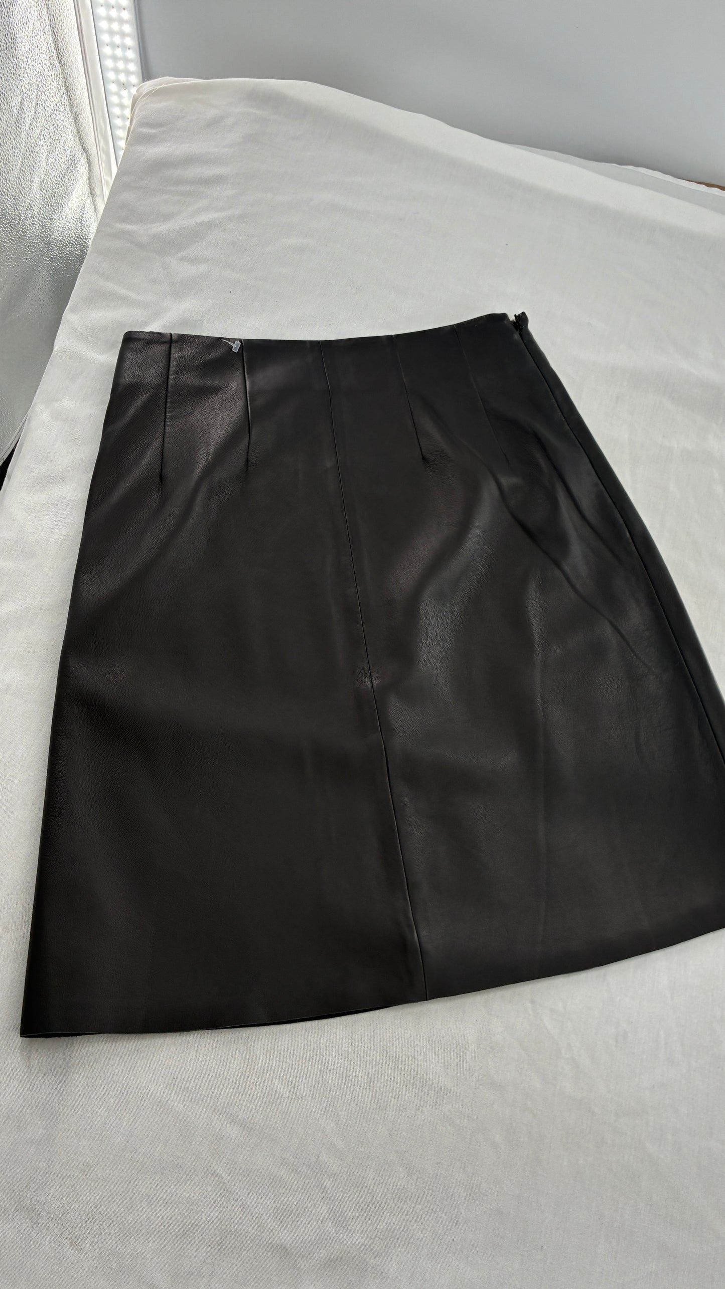 IRIS & INK 100% Black Lamb Leather Skirt (10)