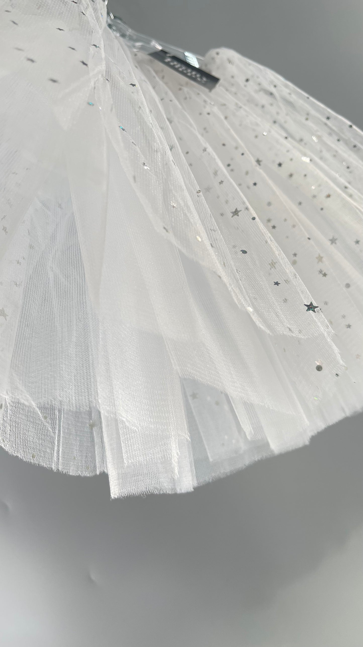 White Starstruck Confetti Tutu Mesh Tulle Skirt (One Size)