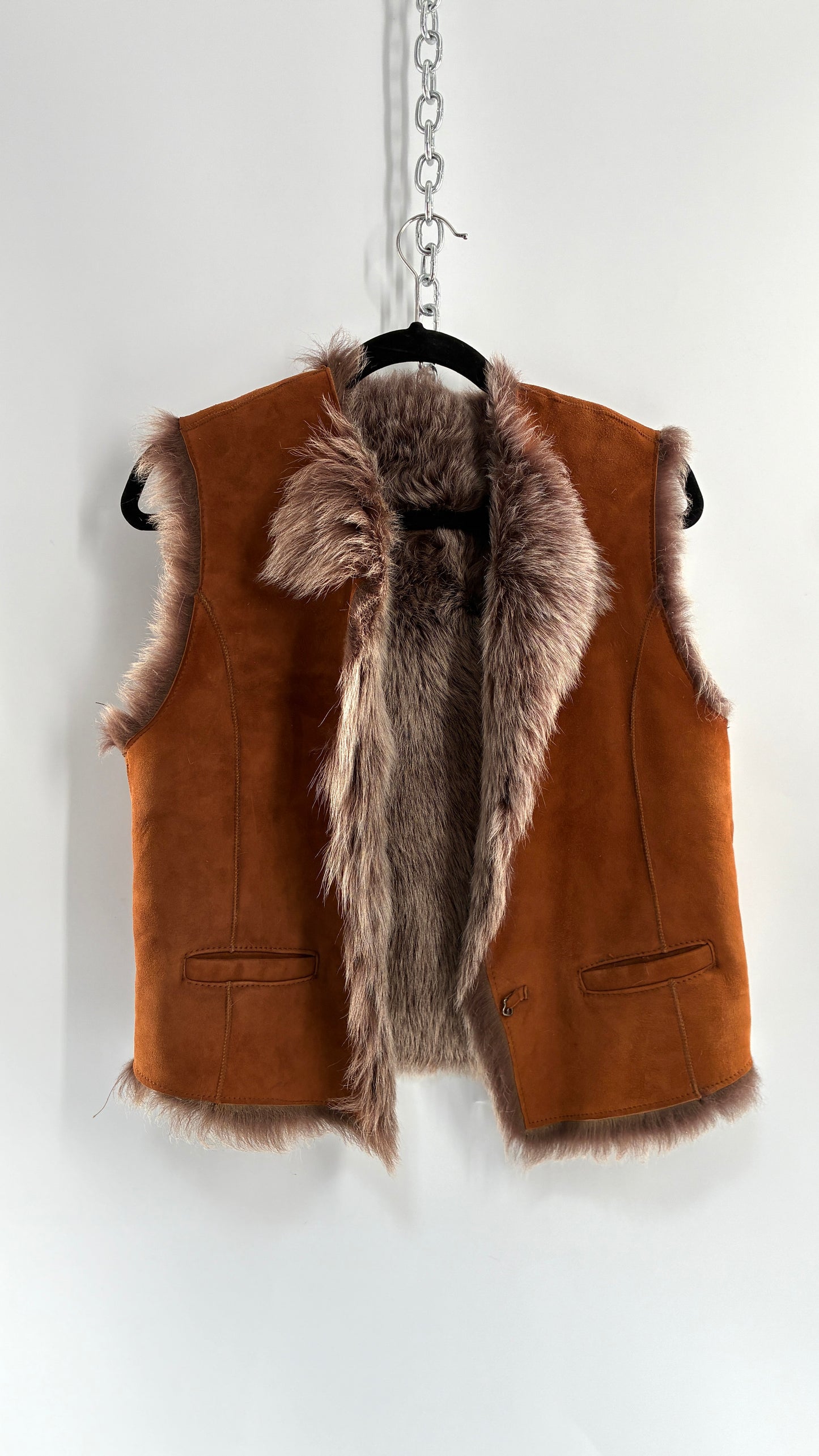 OVERLAND Genuine Fur and Sheepskin Suede Leather Vest Made in France (12)
