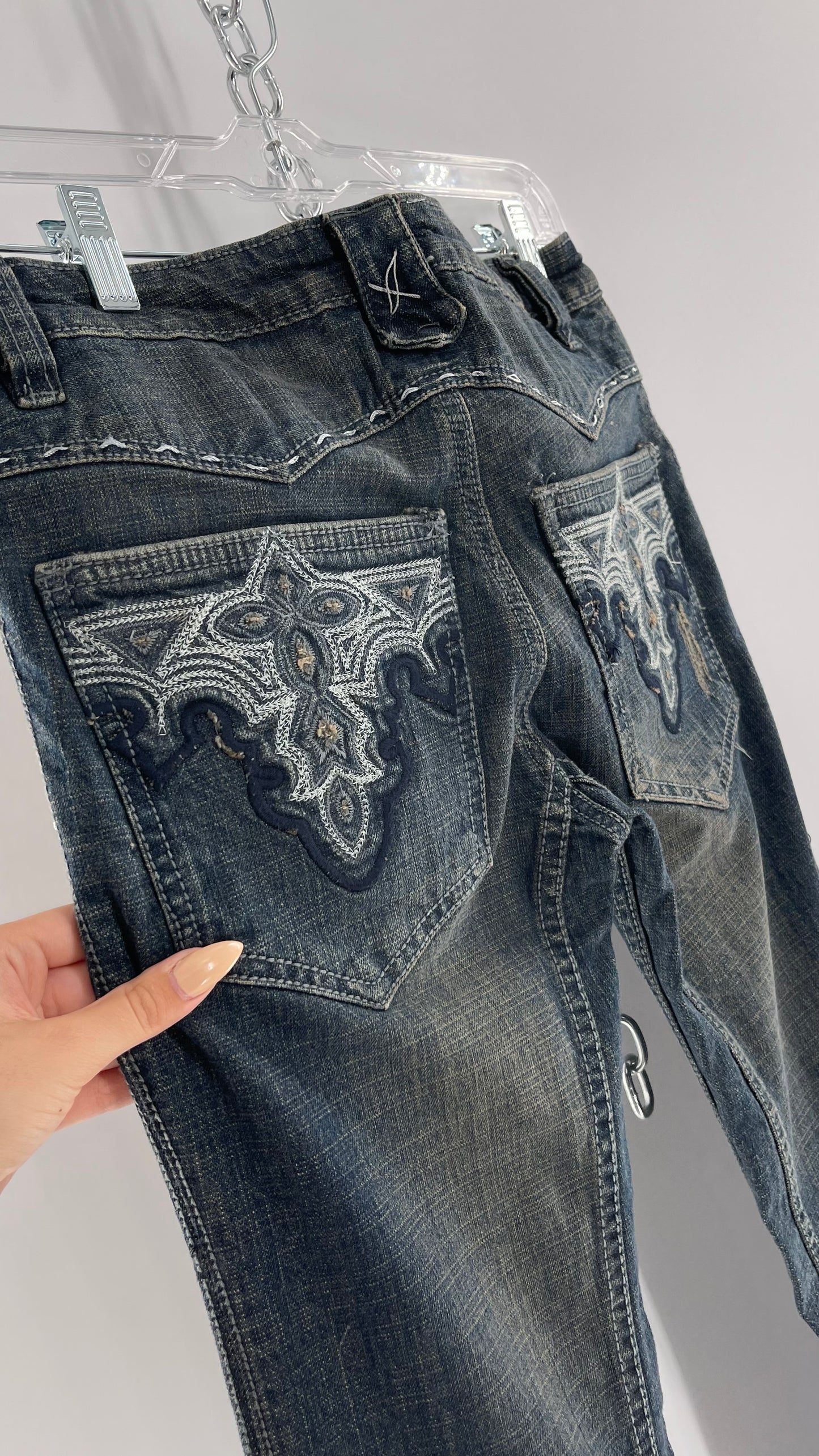 Antik Denim Embroidered Pocket Kick Flares with Western Bum Stitching (28)