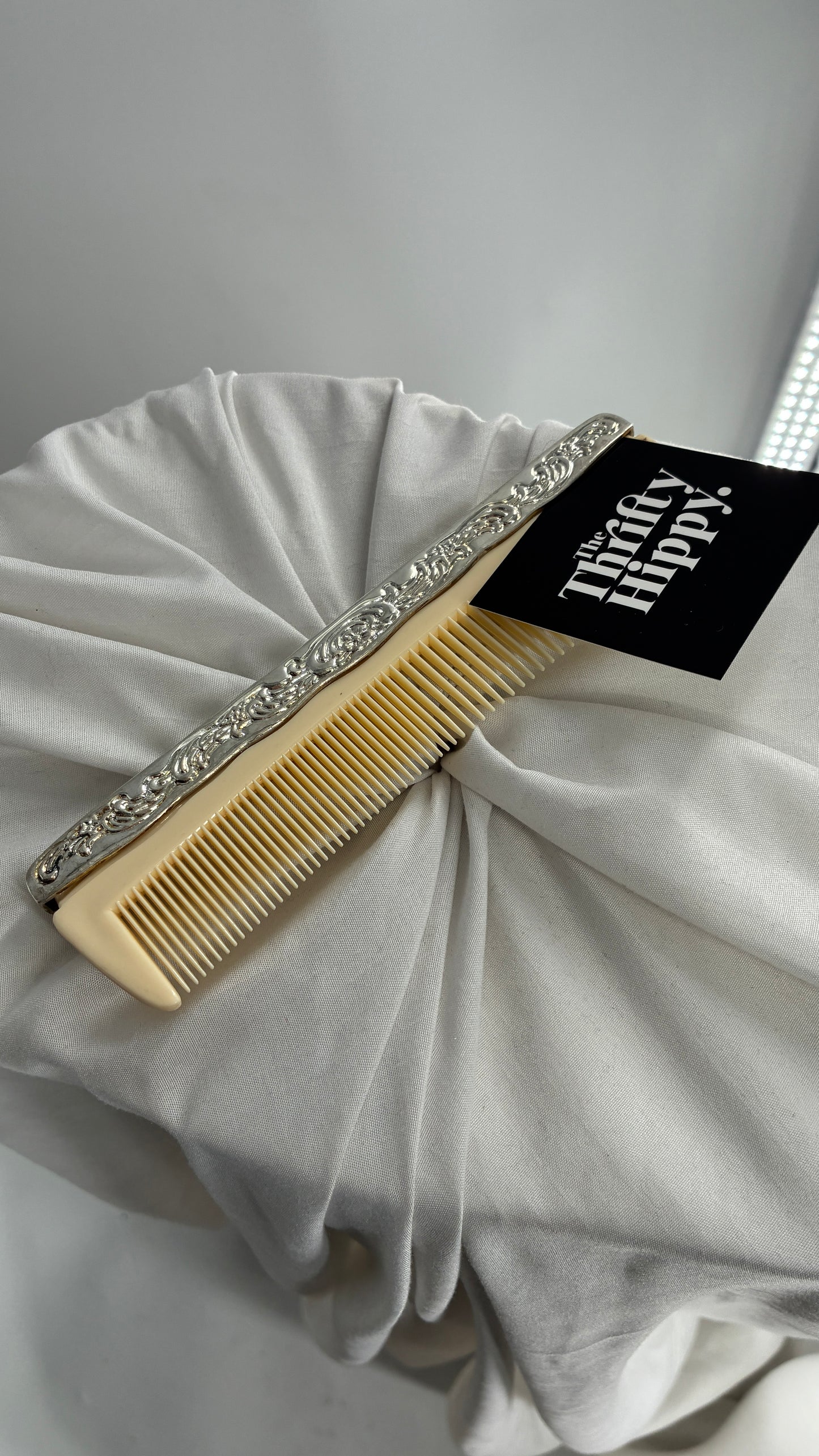 Vintage Metal Embossed Hair Comb