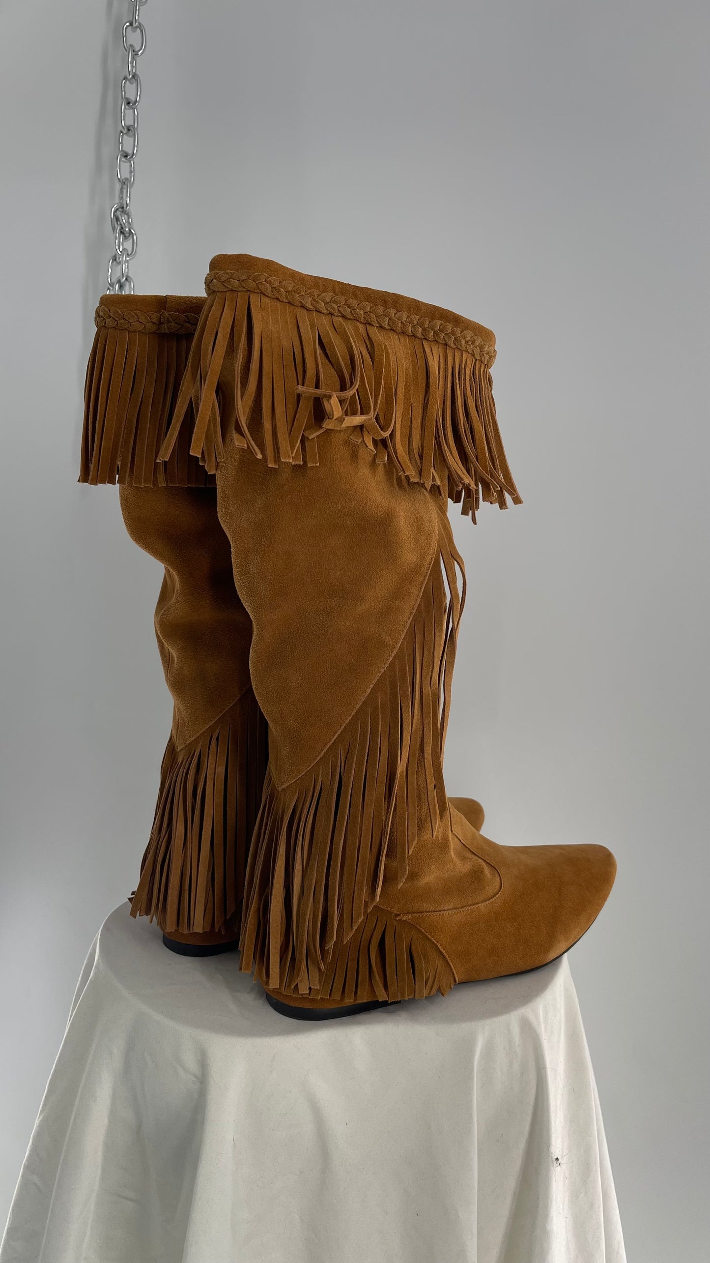 Vintage Sam Edelman Leather Fringe Western Boot (8.5)