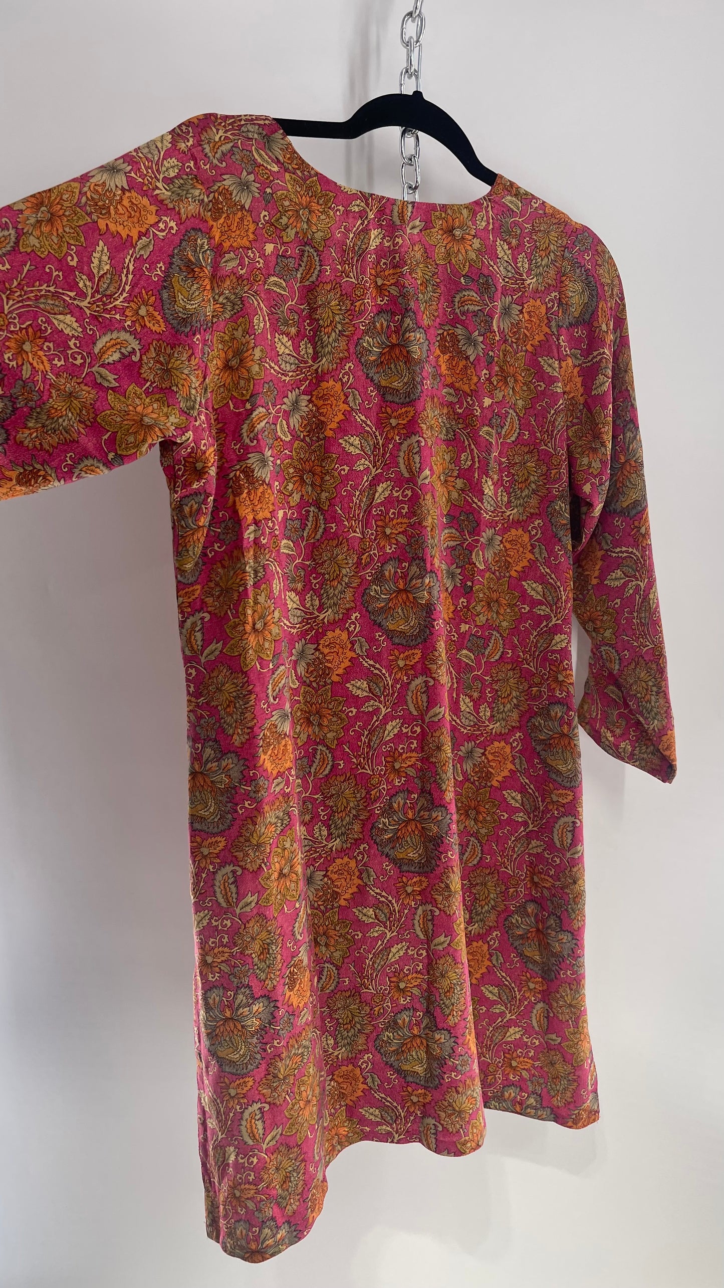 Vintage 100% Silk Paisley Kaftan (Medium)