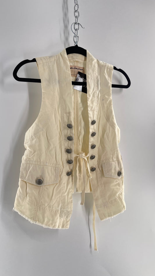 Free People Off White Military Style Vest with Tags Attached (XS)