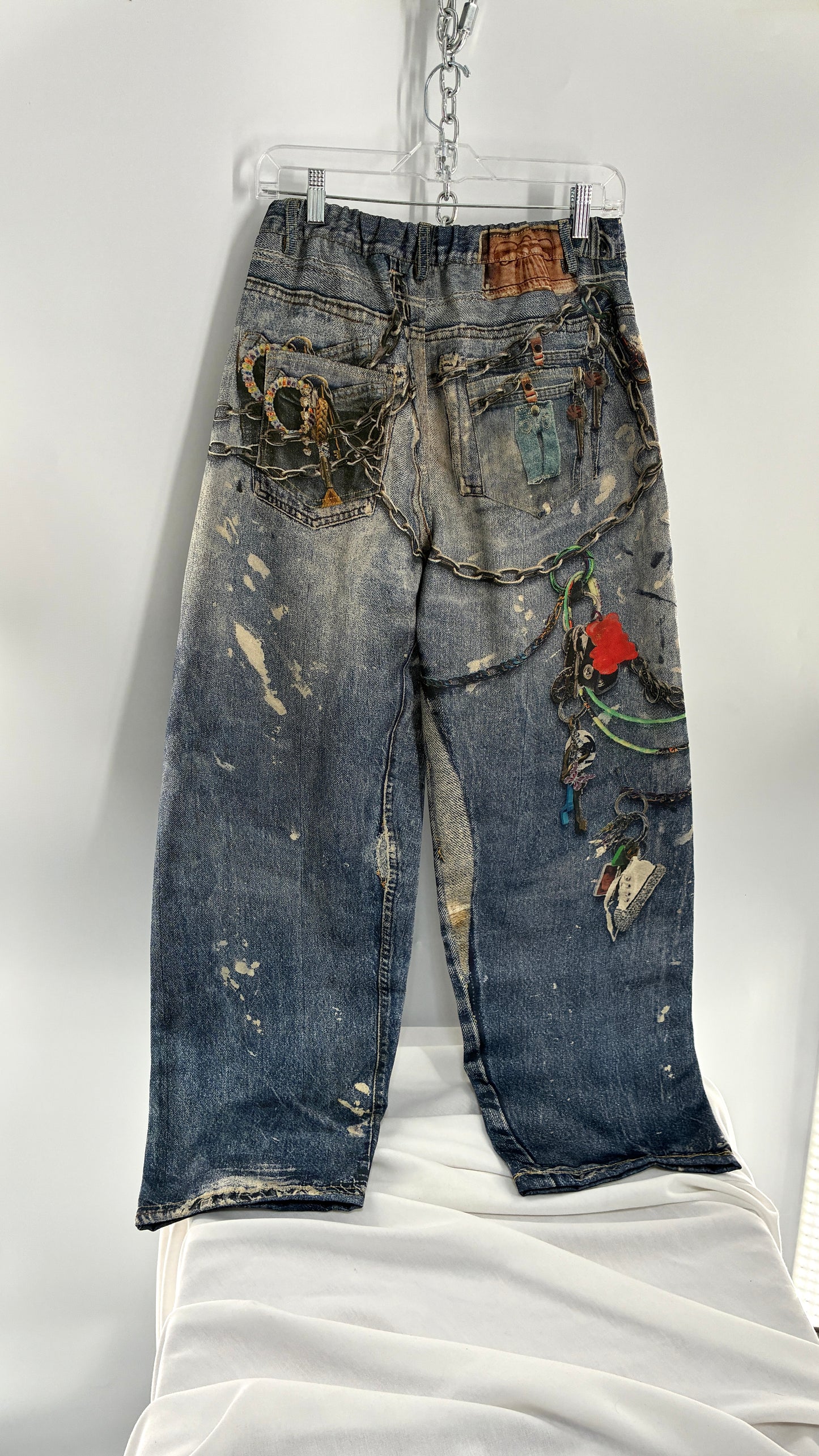 INNOVARE x Acne Studios Graphic Printed Wide Leg Jeans with Tags Attached (Small)
