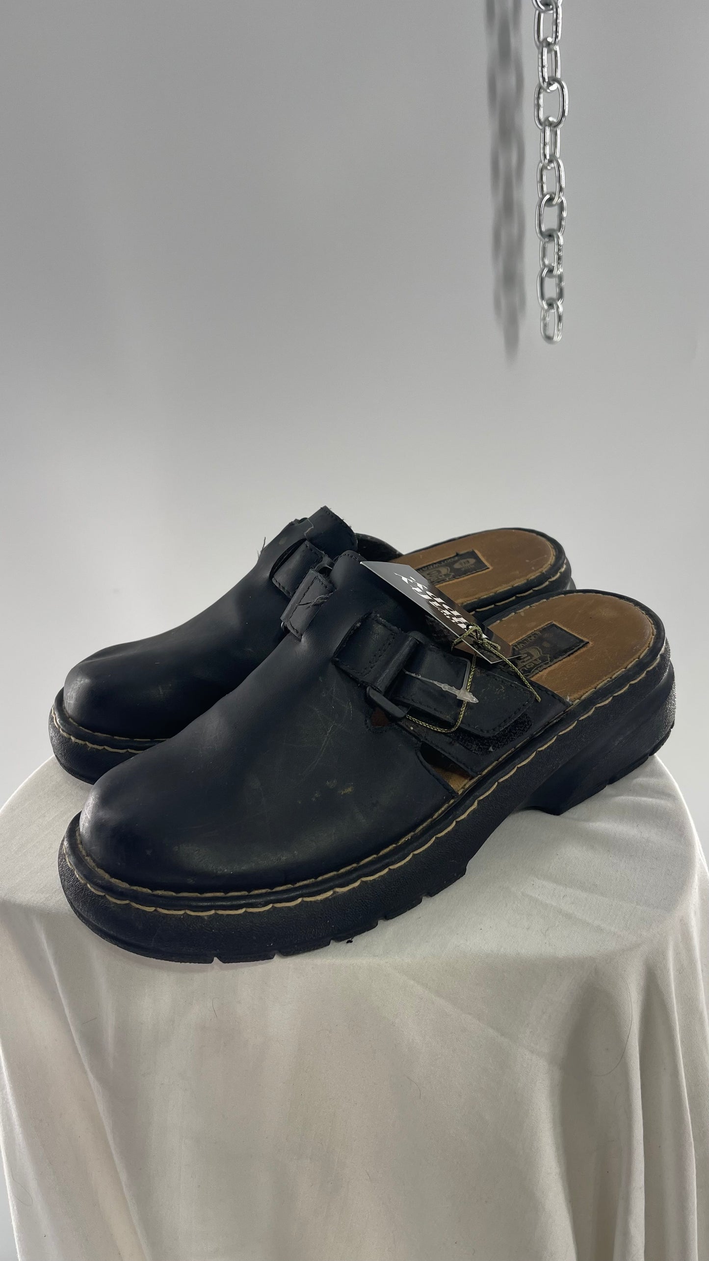 Vintage Route 66 Black Clogs (8.5)