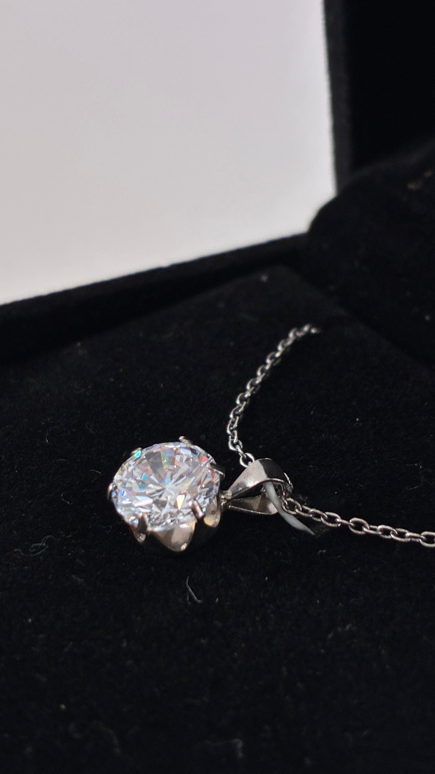 Gianni Bernini Sterling Silver Cubic Zirconia Pendant Necklace in Box