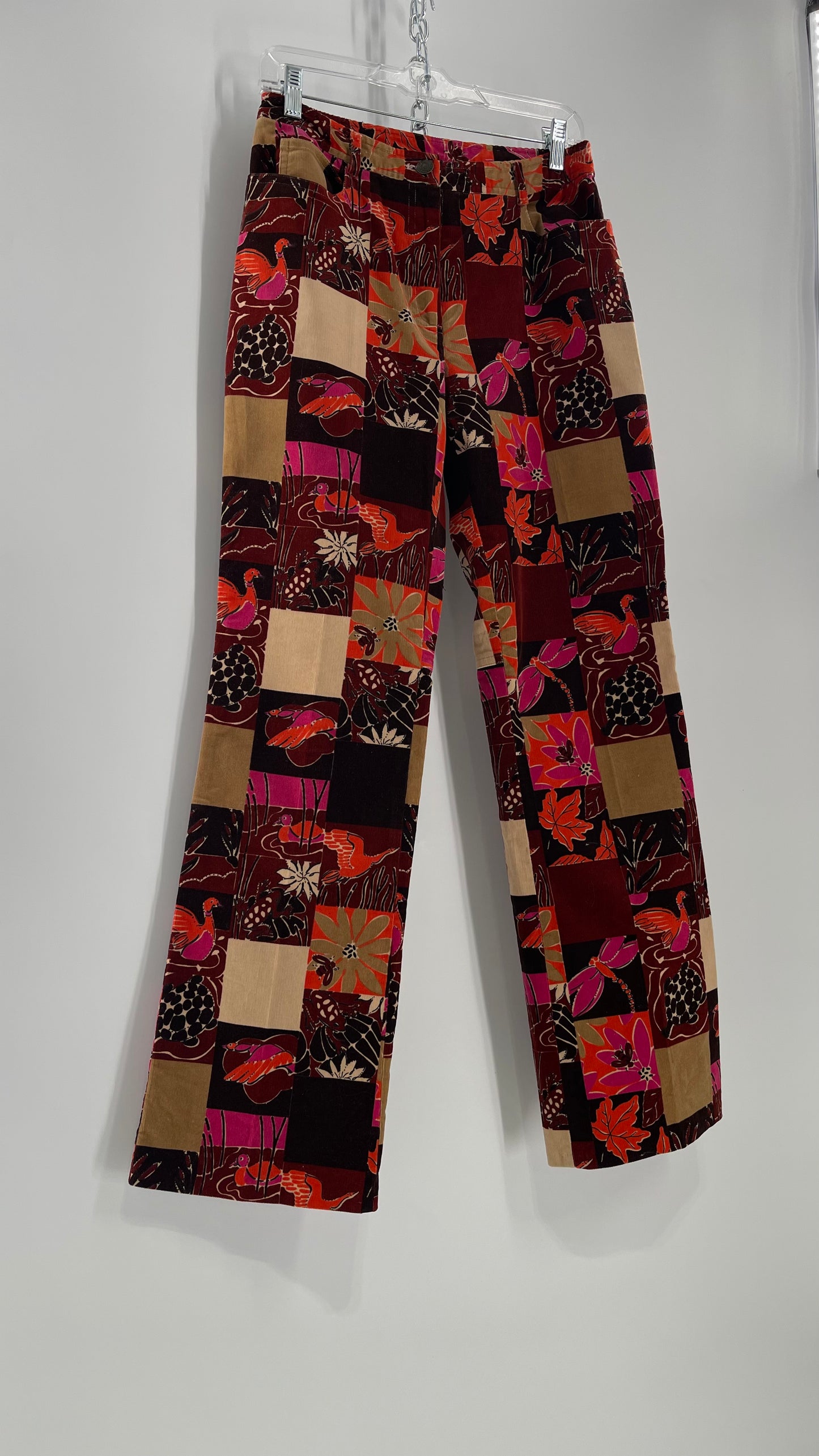 Vintage Lilly Pulitzer Multi Patterned 70s Warm Toned Corduroy Pants (4)