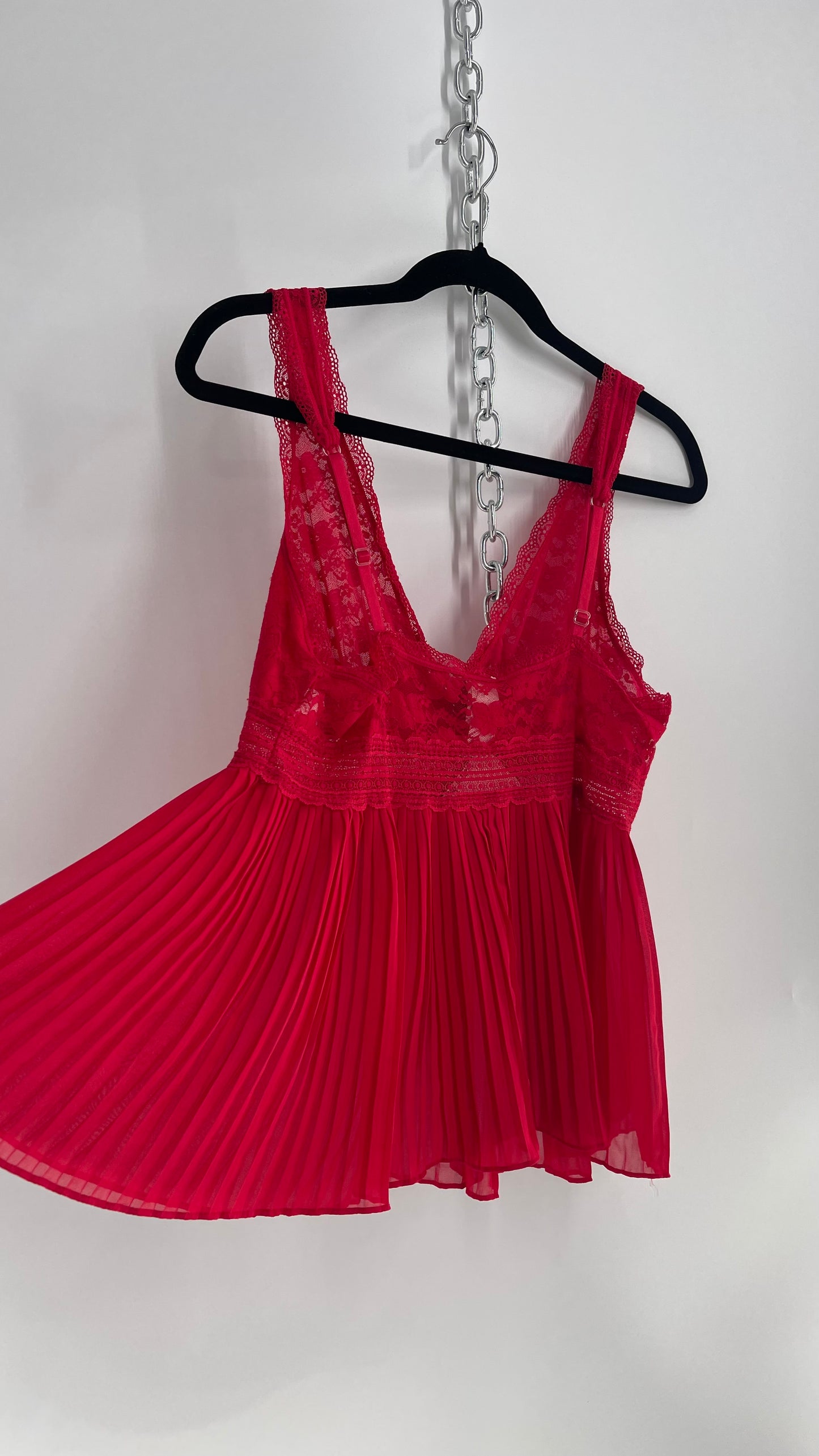 Vintage In Bloom Red Lace Babydoll Tank (Large)