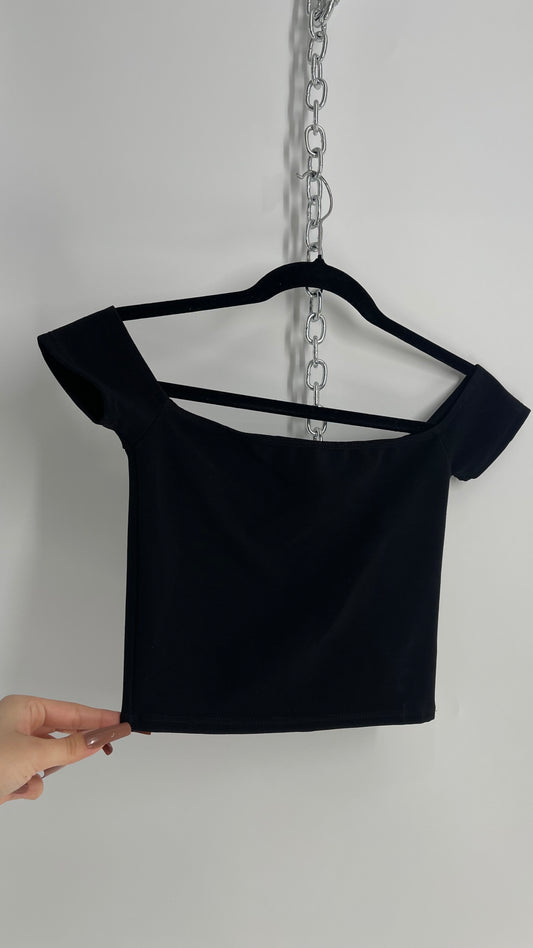 Urban Outfitters Black Off the Shoulder T Shirt (XS)