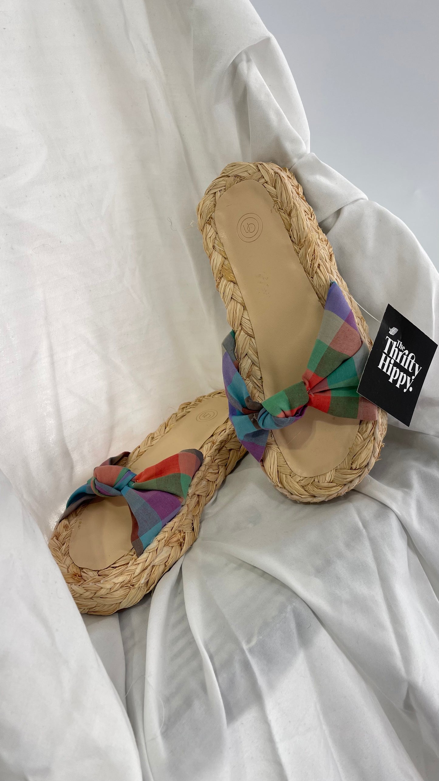 Urban Outfitters Wicker Sole Sandal with Picnic Patterned Strap (6)