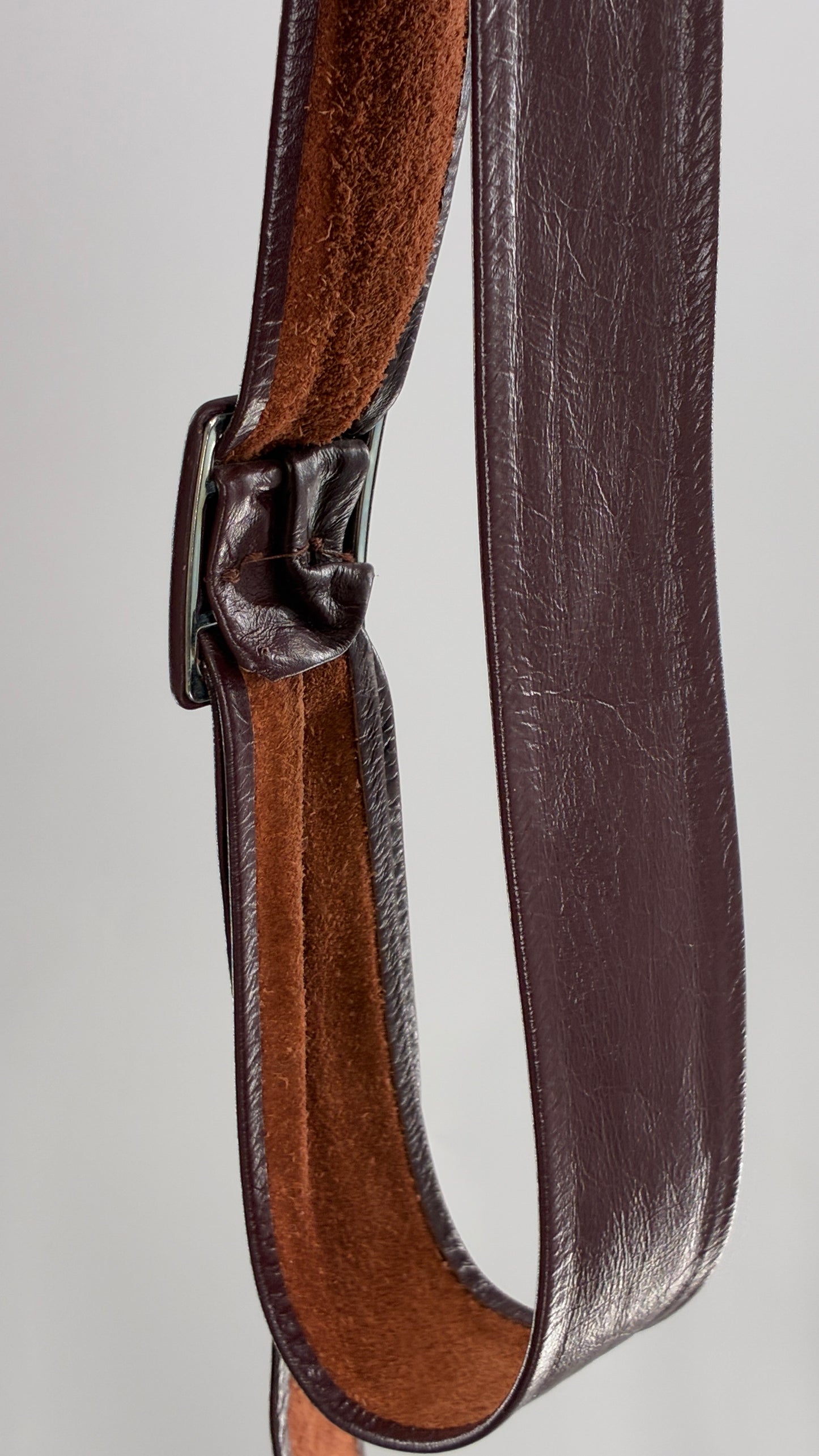Vintage Burgundy Maroon Leather Belt (OS)